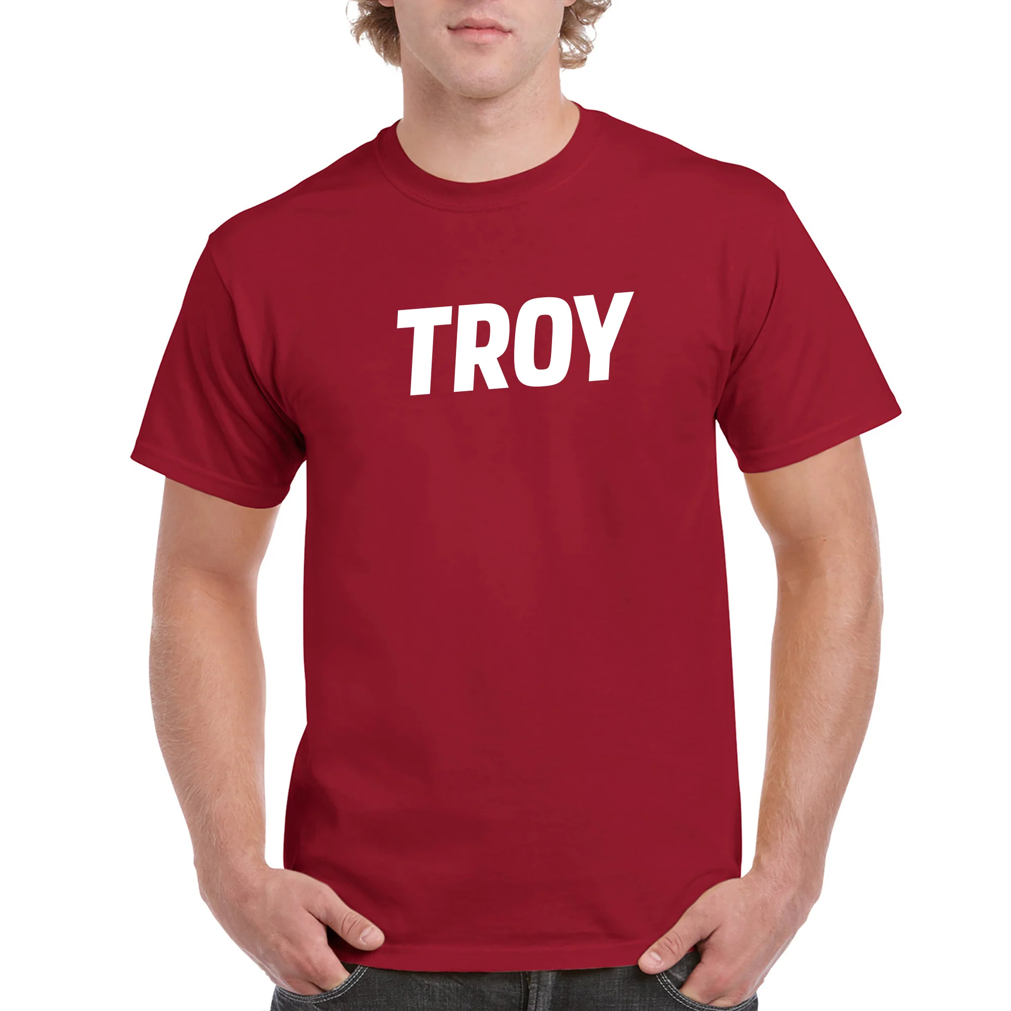 Troy University Trojans Basic Block Cotton T-Shirt - Cardinal - Image 3