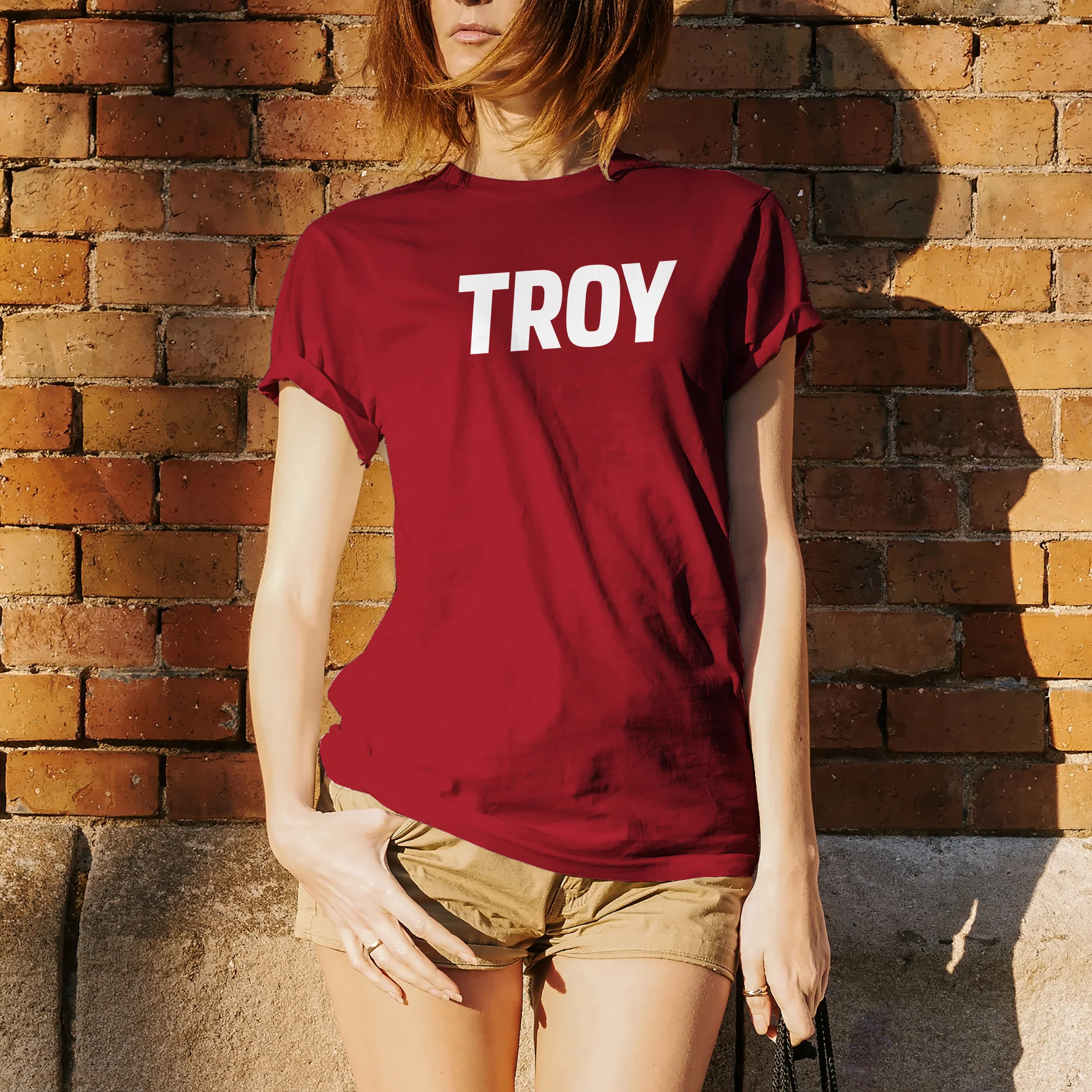 Troy University Trojans Basic Block Cotton T-Shirt - Cardinal - Image 4