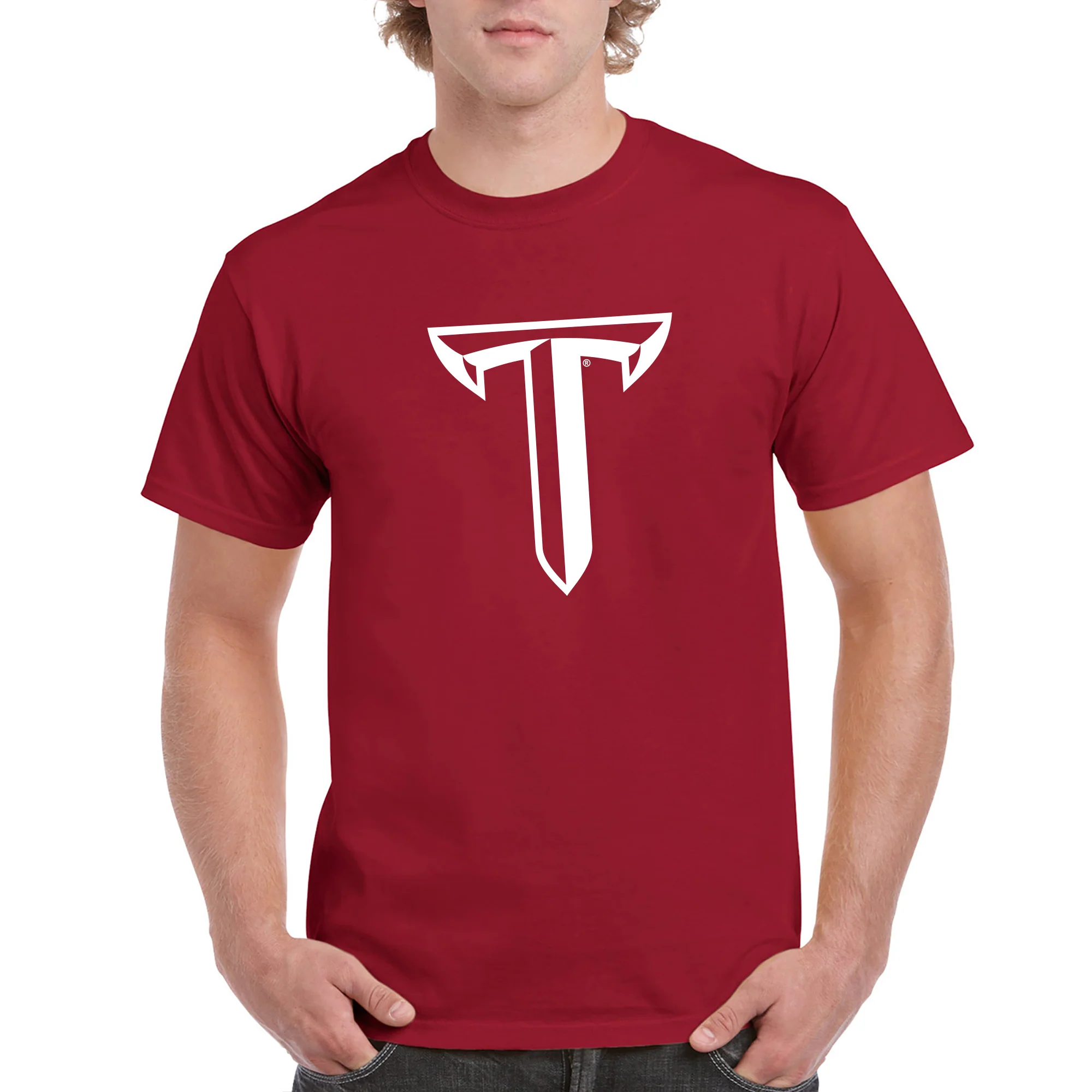 Troy University Trojans Primary Logo Cotton T-Shirt - Cardinal - Image 3