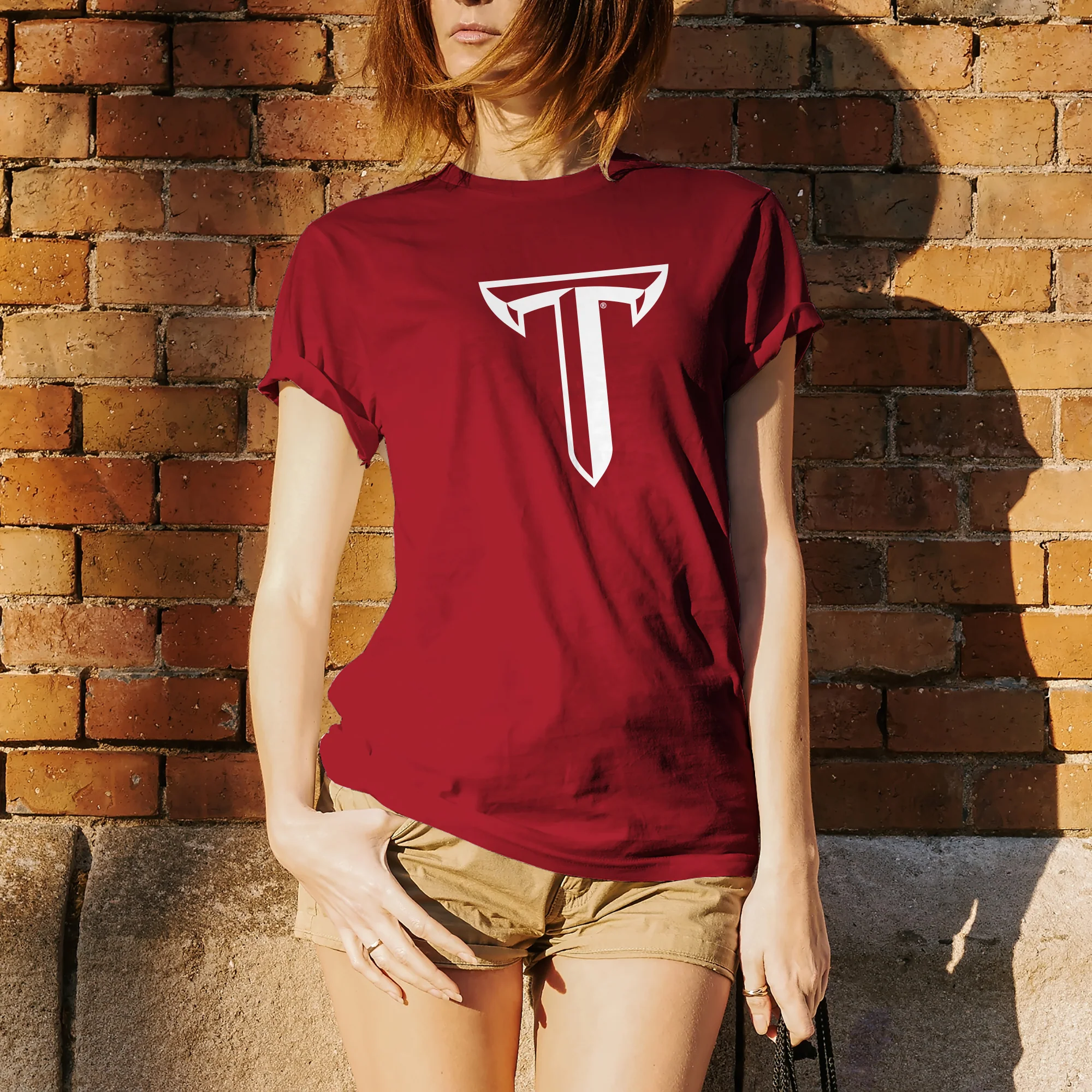 Troy University Trojans Primary Logo Cotton T-Shirt - Cardinal - Image 4