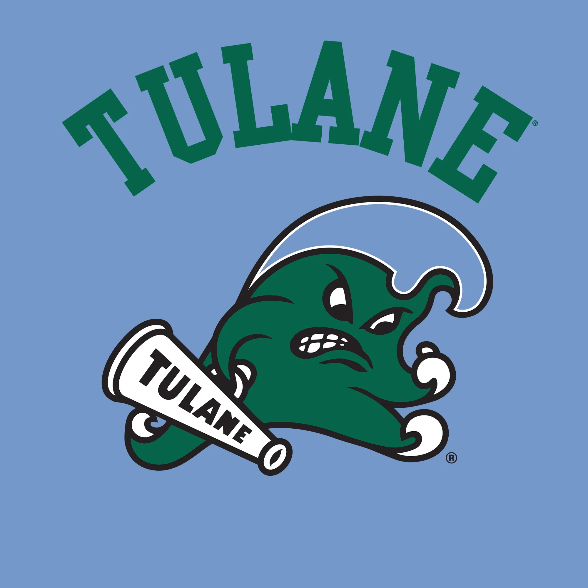 Tulane Green Wave Arch Logo Hoodie - C Blue - Image 2