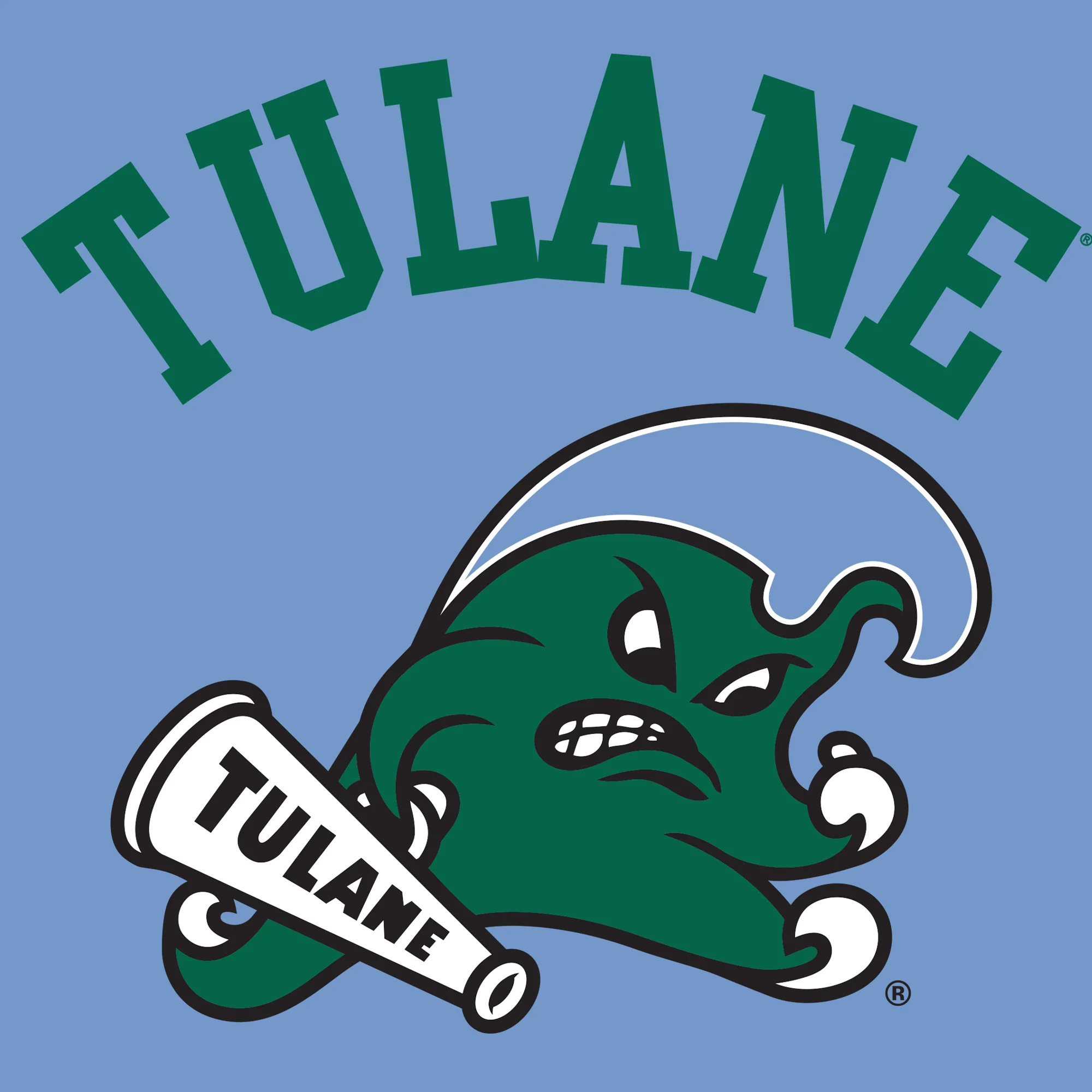 Tulane Green Wave Arch Logo Long Sleeve - C Blue - Image 2