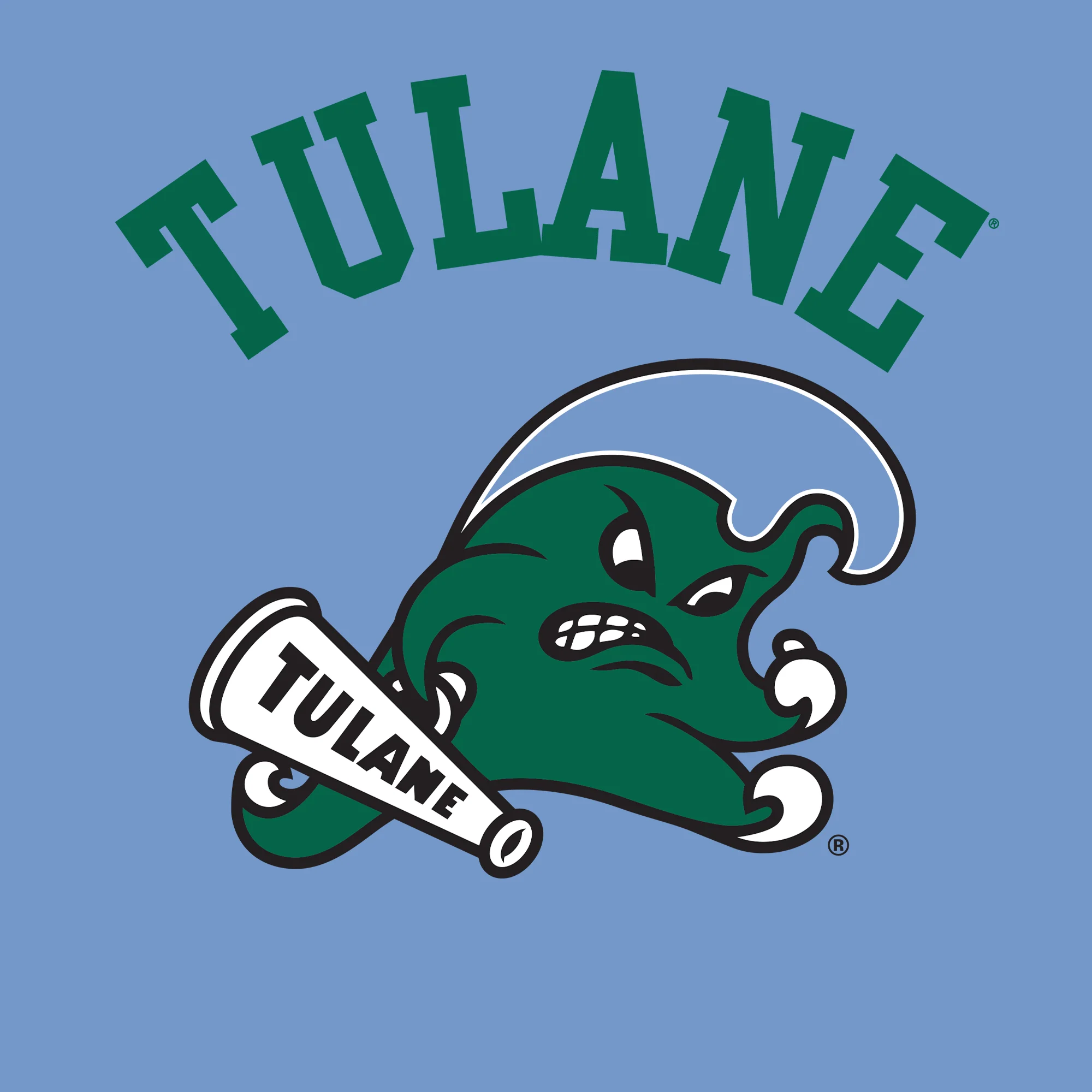 Tulane Green Wave Arch Logo T-Shirt - C Blue - Image 2