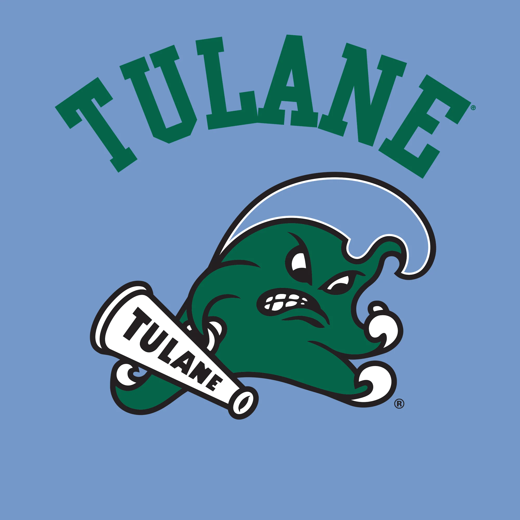 Tulane Green Wave Arch Logo Women's T-Shirt - C Blue - Image 2