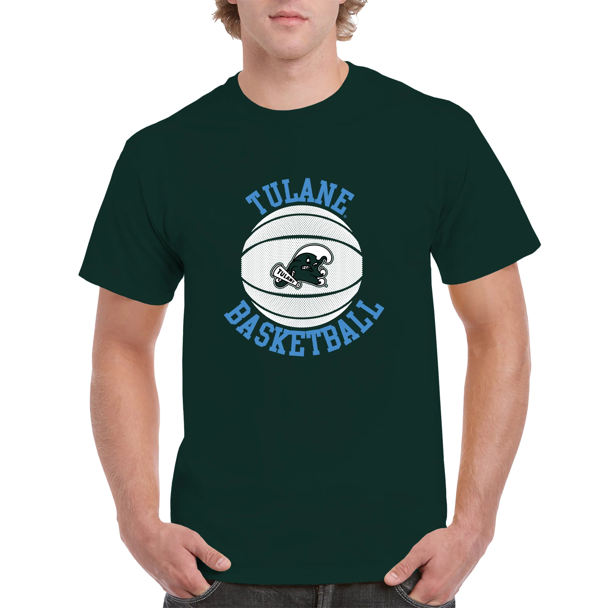 Tulane Green Wave Basketball Circle Logo T-Shirt - Forest - Image 3