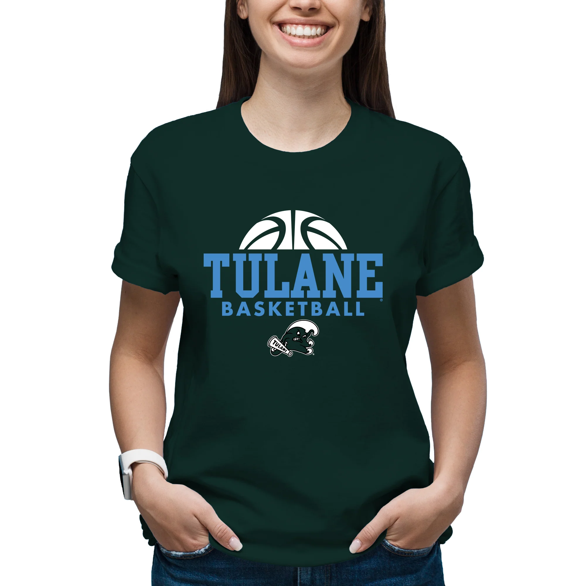 Tulane Green Wave Basketball Hype T-Shirt - Forest - Image 4