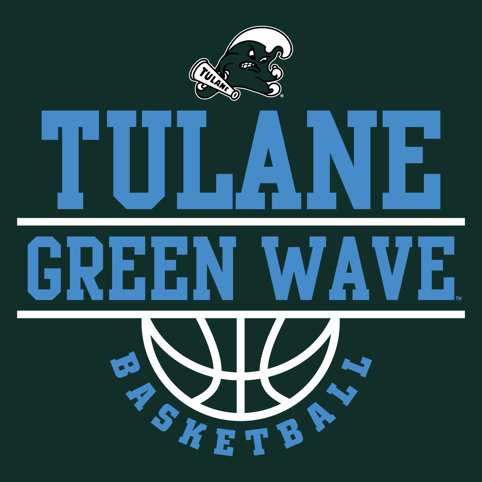 Tulane Green Wave Basketball Peak Long Sleeve T-Shirt - Forest - Image 2