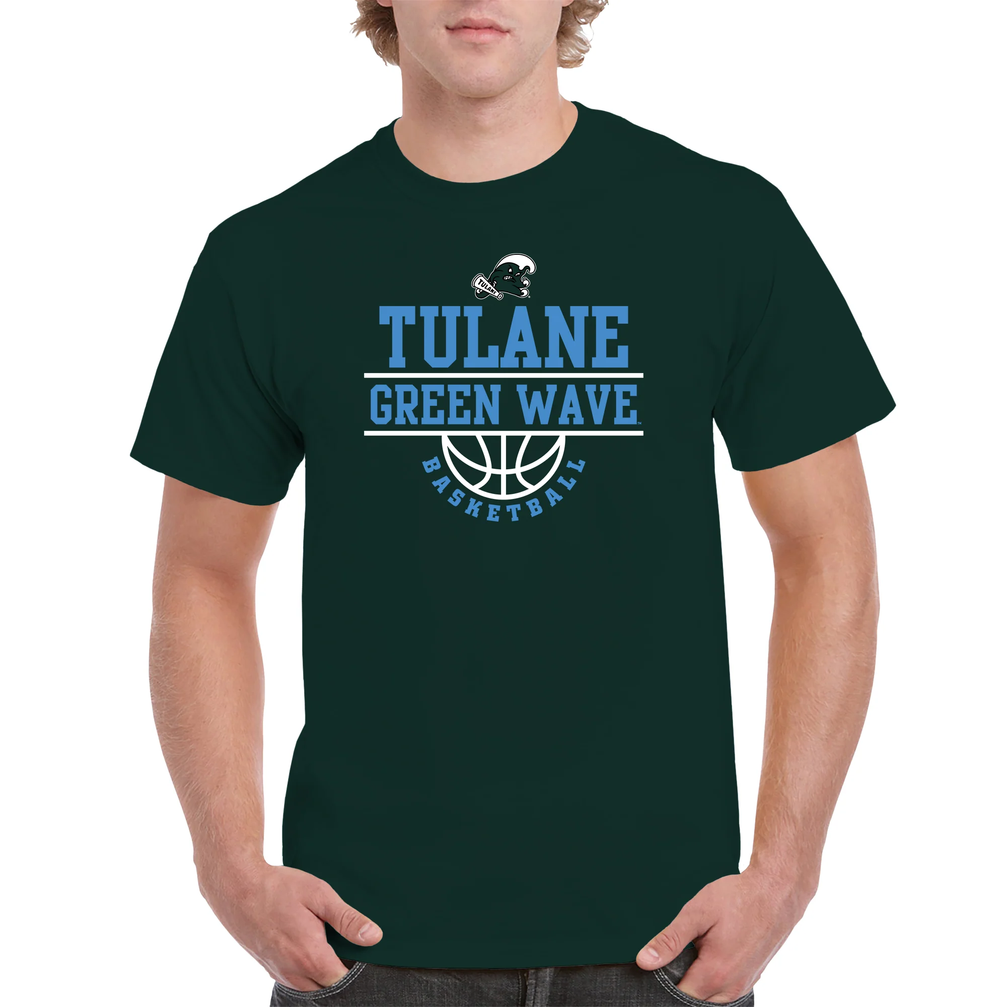 Tulane Green Wave Basketball Peak T-Shirt - Forest - Image 3