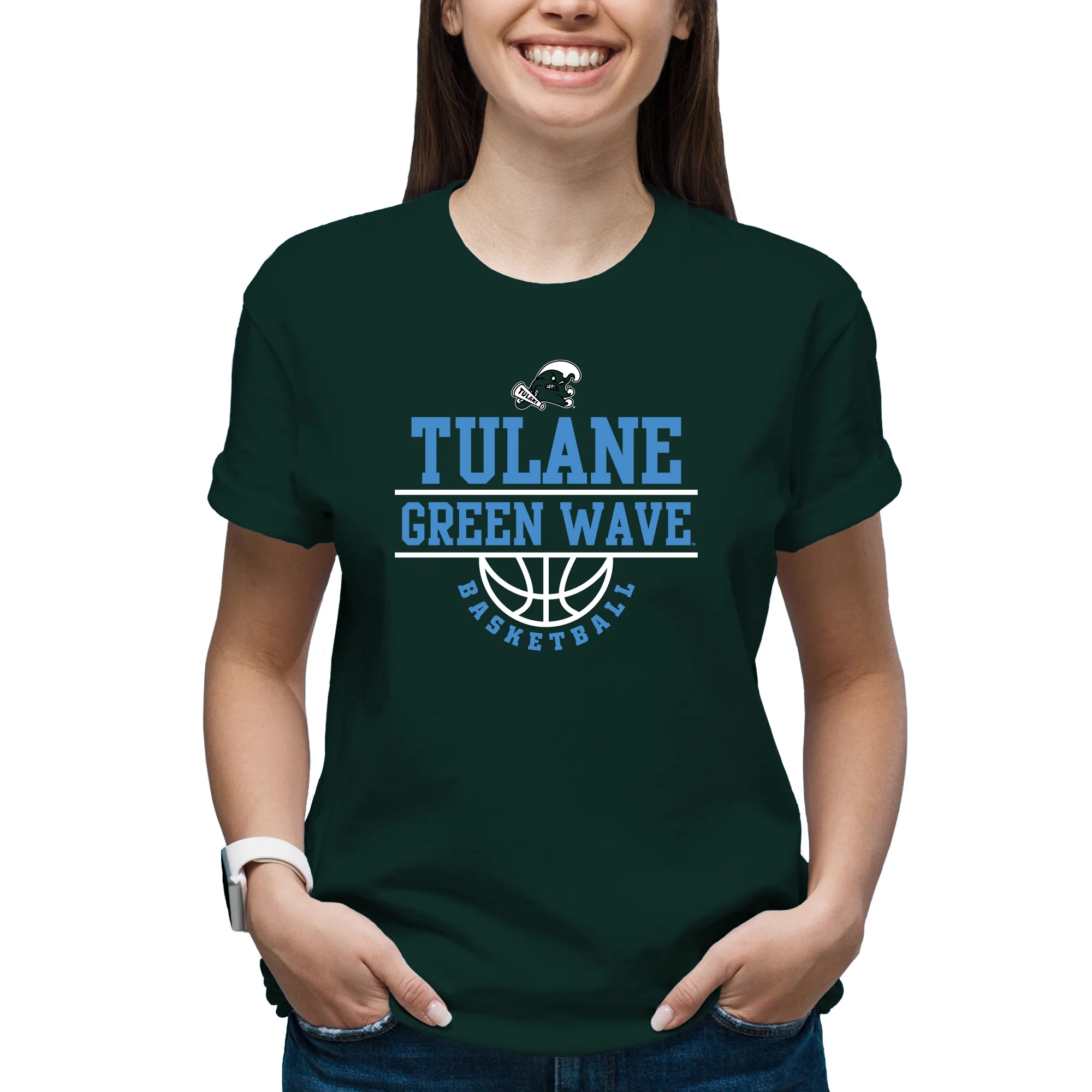 Tulane Green Wave Basketball Peak T-Shirt - Forest - Image 4