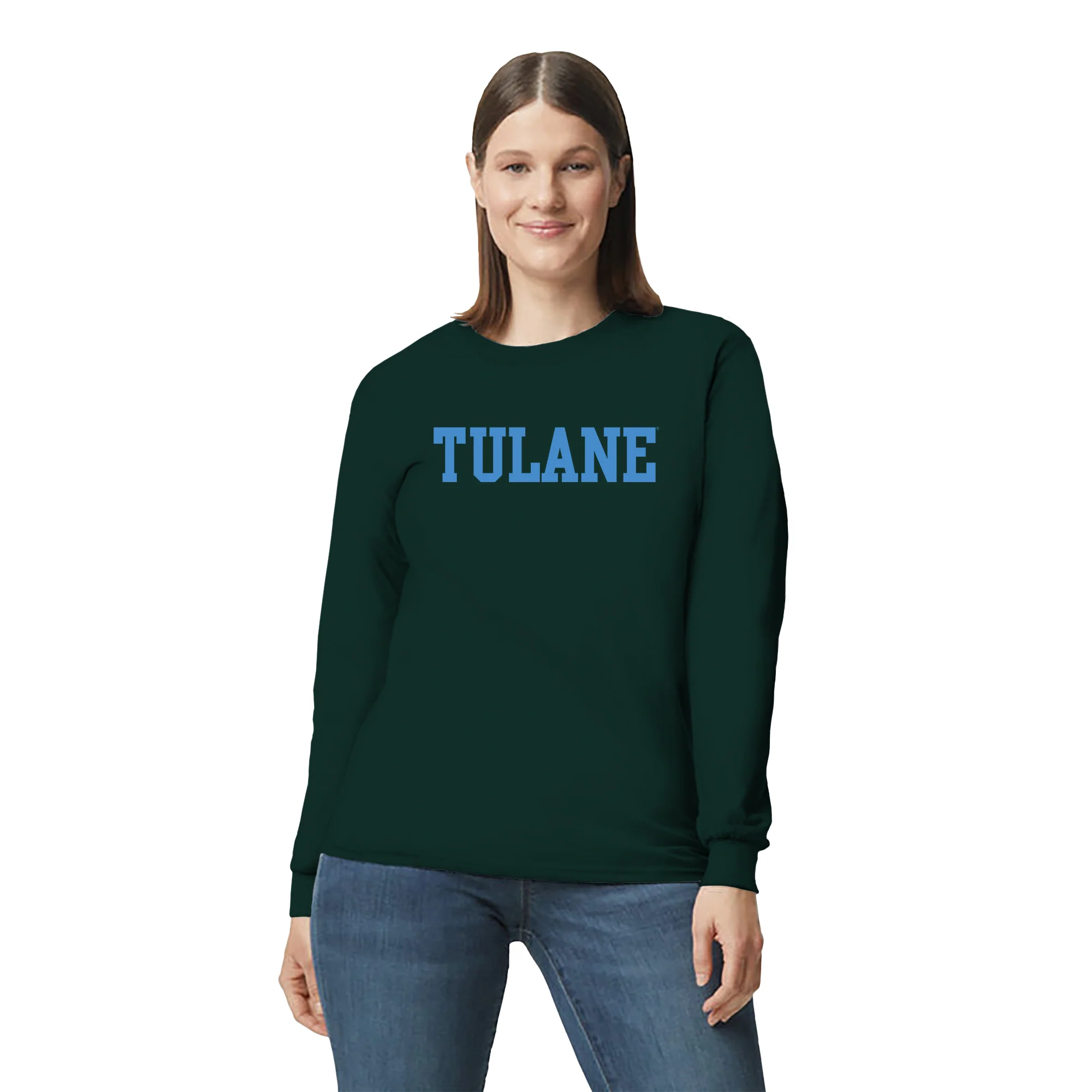 Tulane University Green Wave Basic Block Long Sleeve - Forest - Image 4