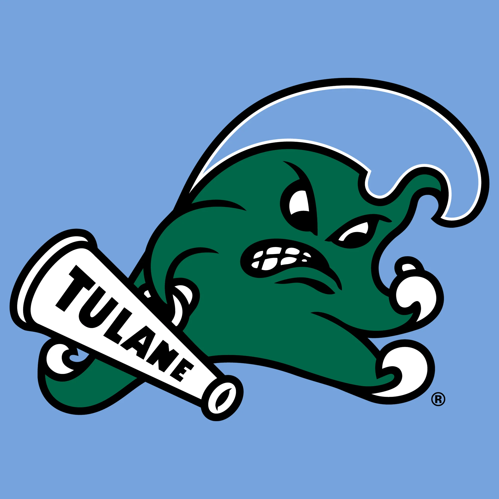 Tulane University Green Wave Primary Logo Hoodie - CBlue - Image 2