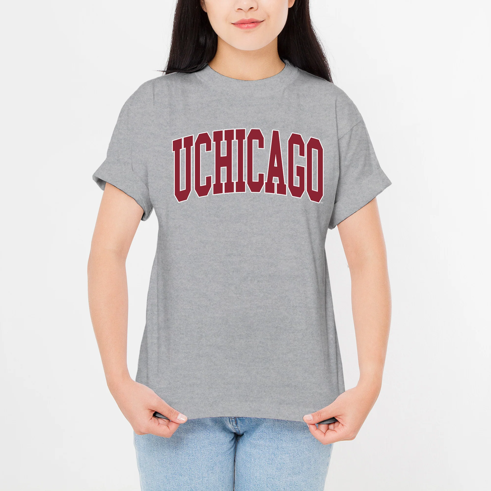 UChicago Maroons Mega Arch T-Shirt - Sport Grey - Image 4