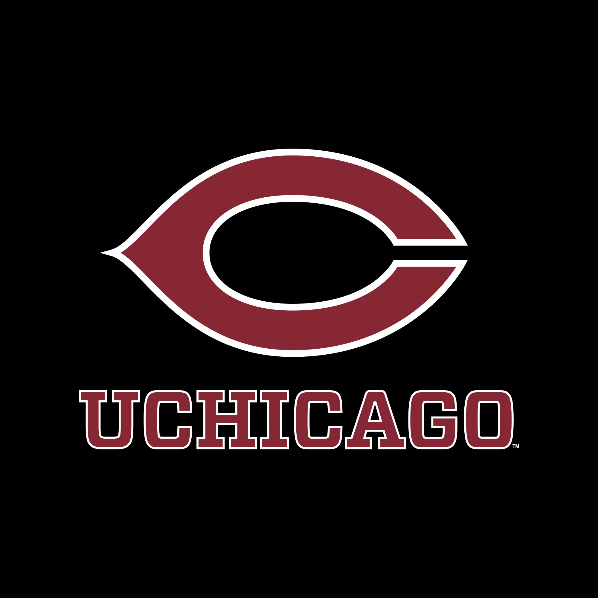 UChicago Primary Logo 2-Color T-Shirt - Black - Image 2