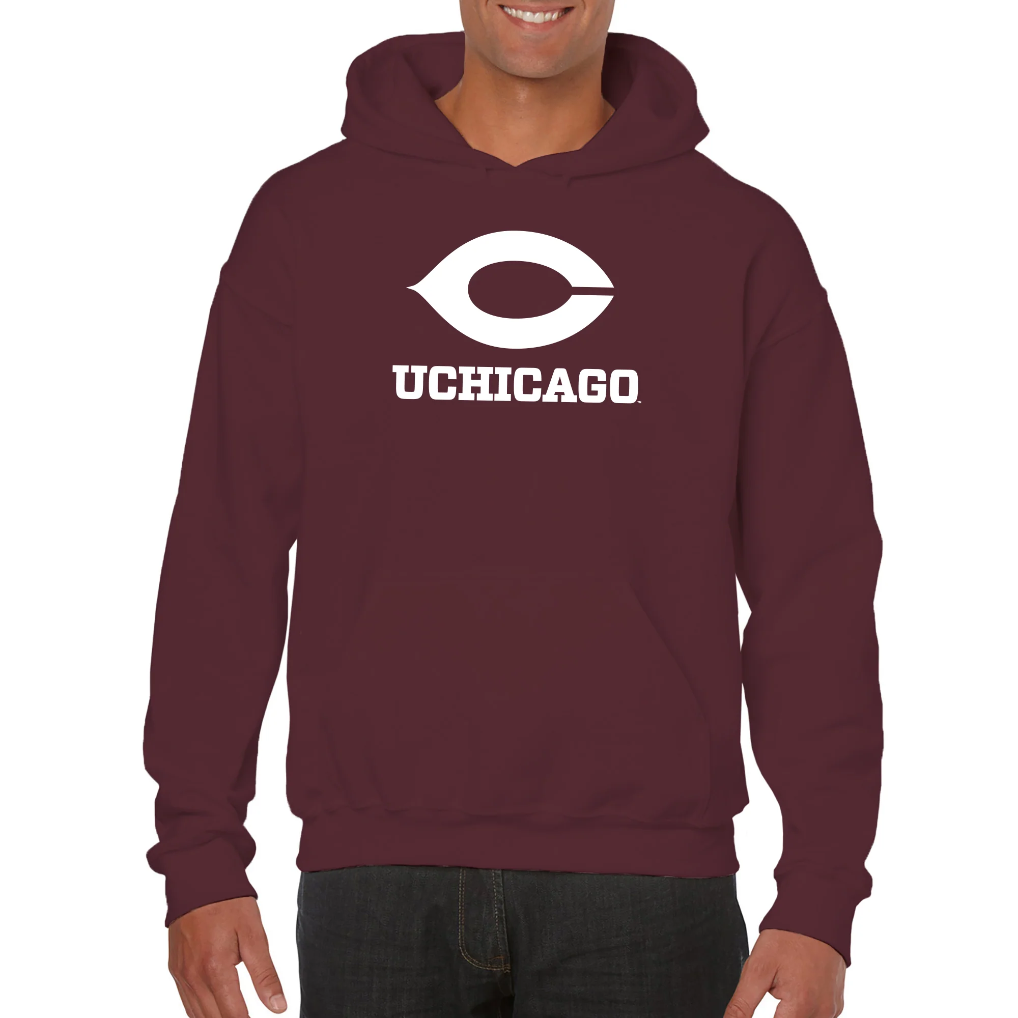 UChicago Primary Logo Hoodie - Maroon - Image 3