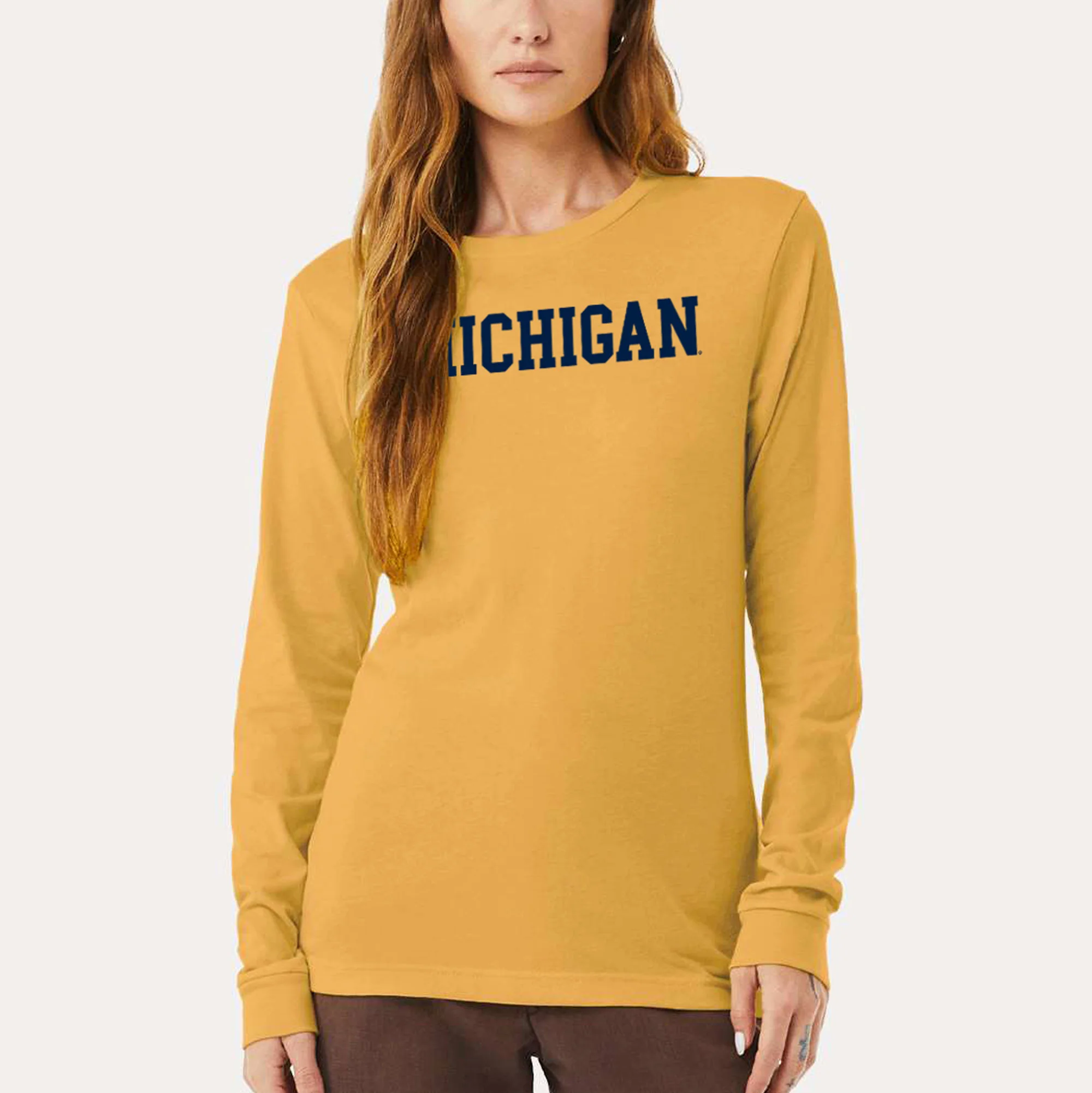 UGP Block Michigan CVC Long Sleeve - Heather Yellow Gold - Image 4