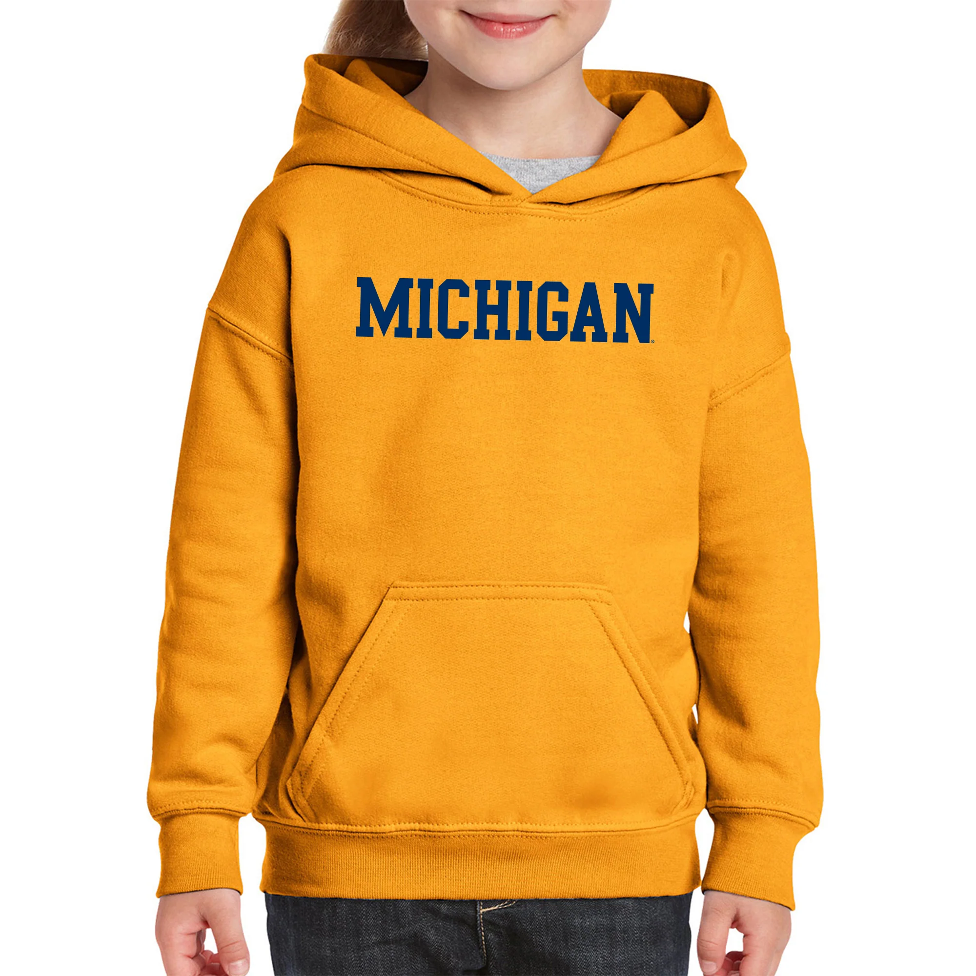 UGP Block Michigan Youth Hoodie - Gold - Image 3
