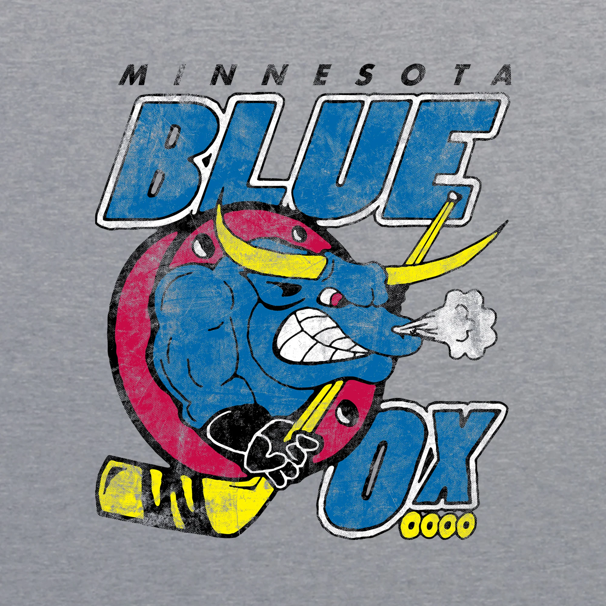 UGP Classics RHI Minnesota Blue Ox Triblend - Athletic Grey - Image 2