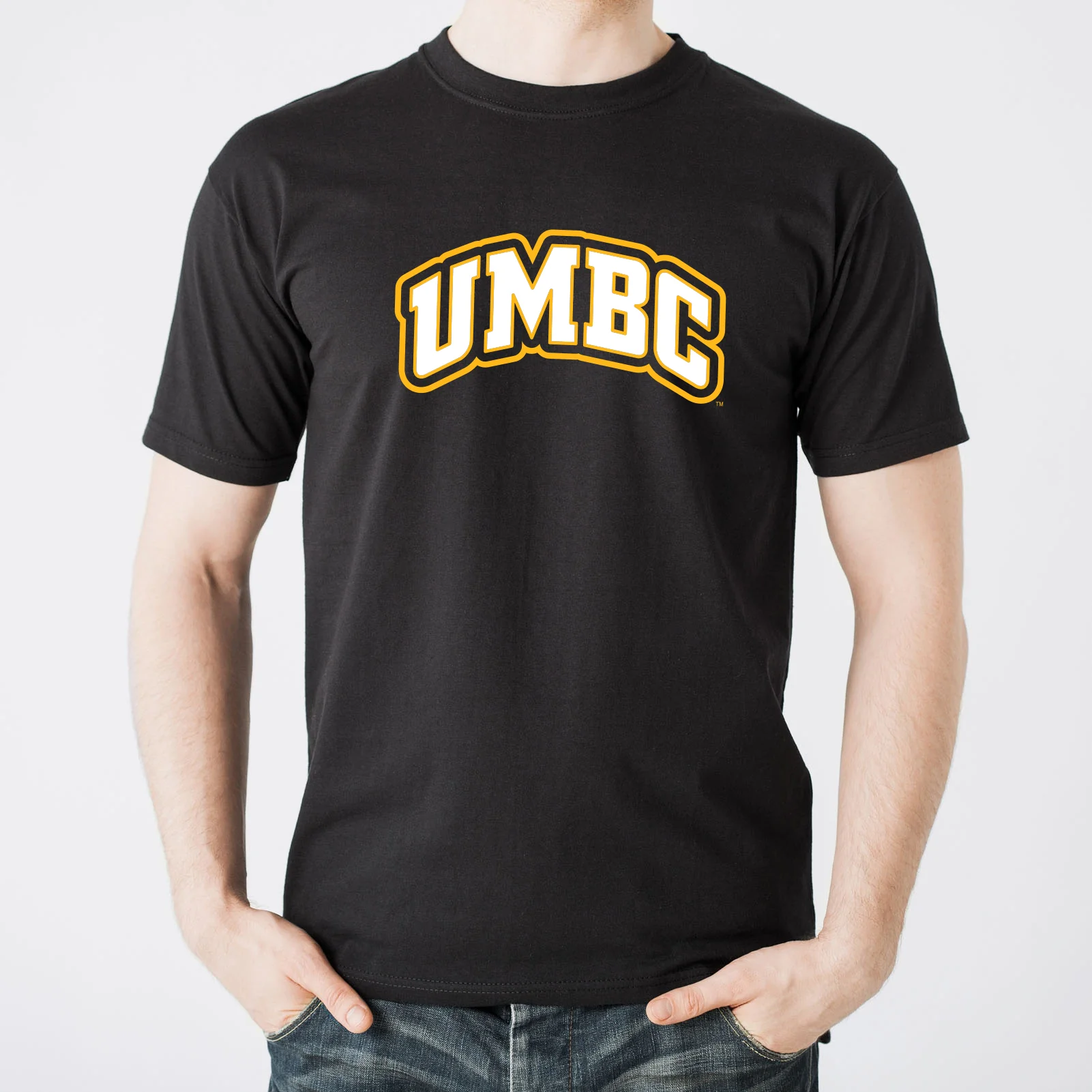 University of Maryland Baltimore County Retrievers Basic Block Short Sleeve T Shirt - Black - Image 3