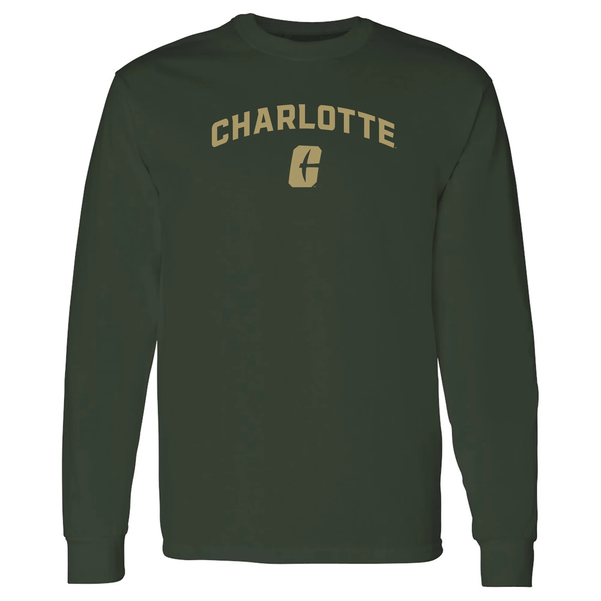 UNC Charlotte Forty-Niners Arch Logo Long Sleeve T Shirt - Forest