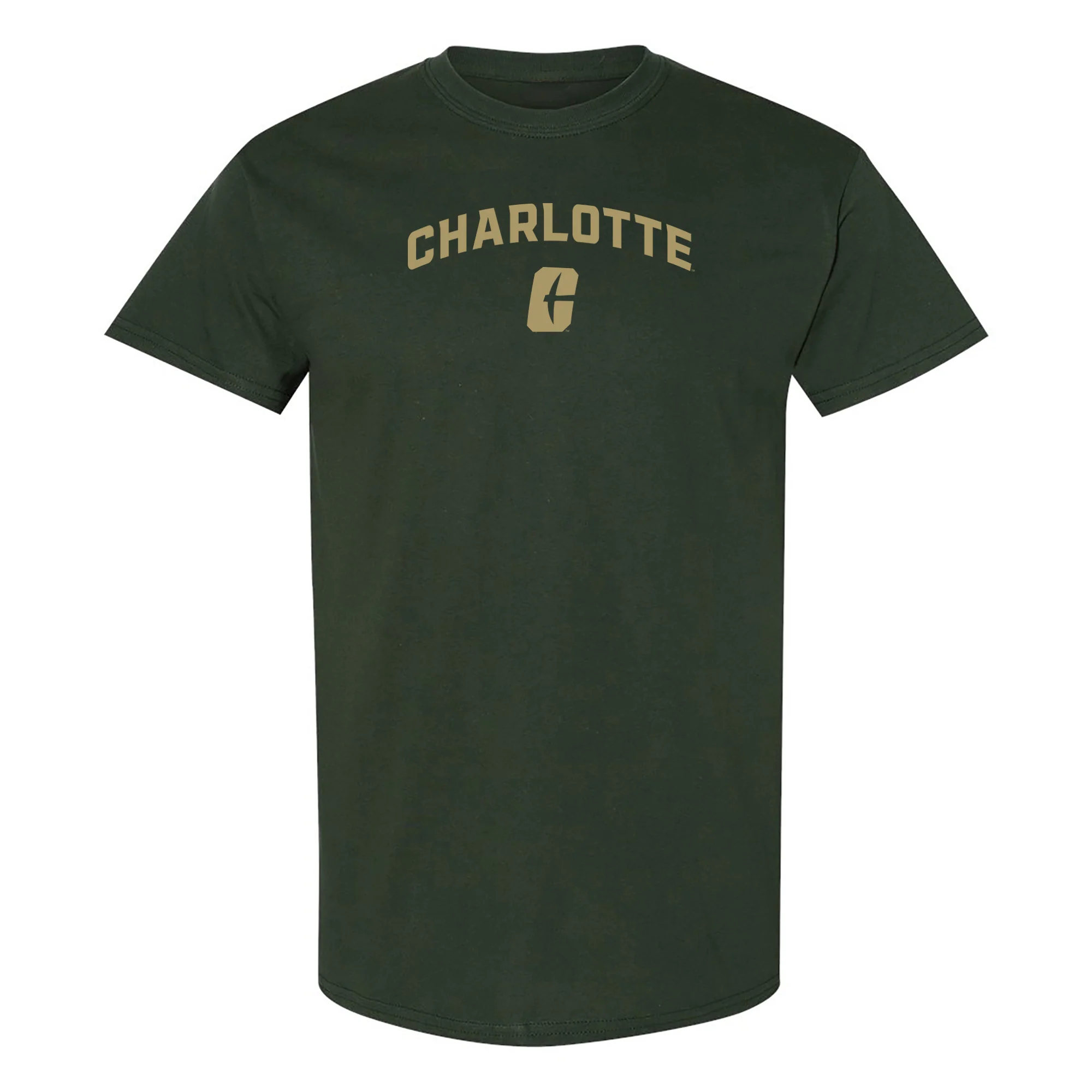 UNC Charlotte Forty-Niners Arch Logo Short Sleeve T Shirt - Forest
