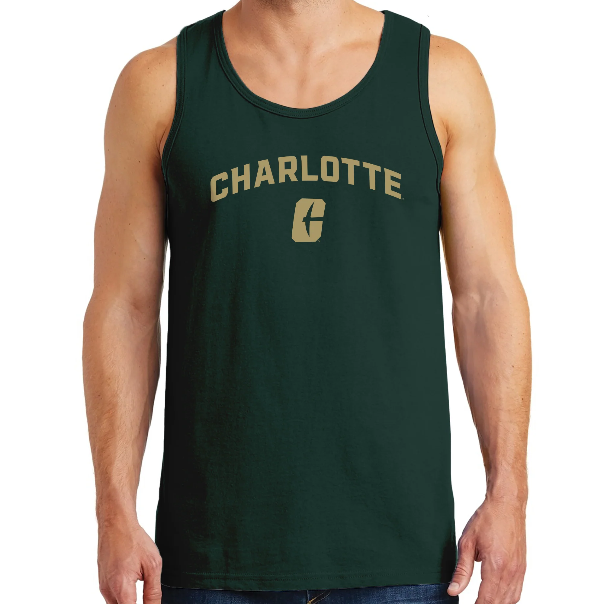 UNC Charlotte Forty-Niners Arch Logo Tank Top - Forest - Image 3