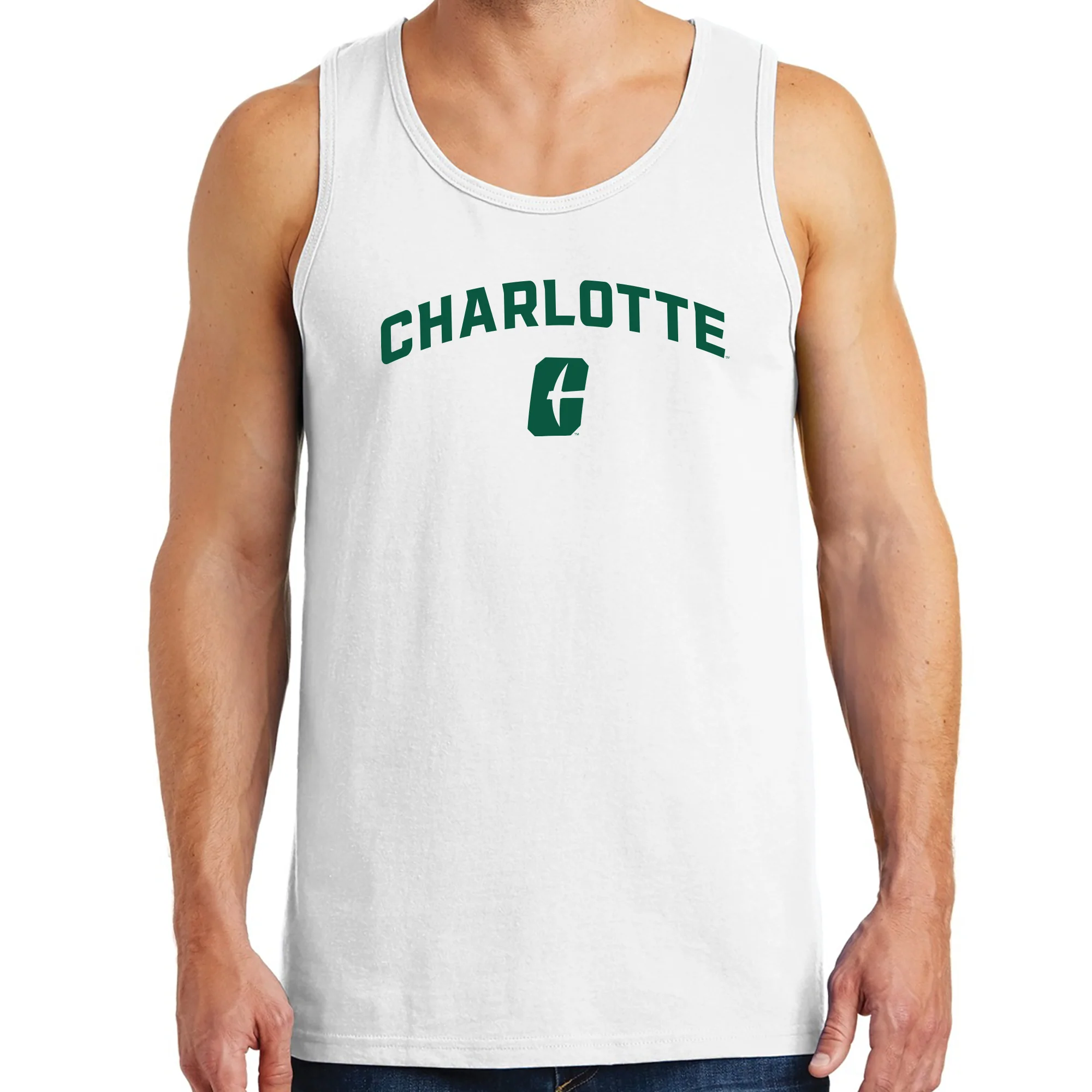 UNC Charlotte Forty-Niners Arch Logo Tank Top - White - Image 3