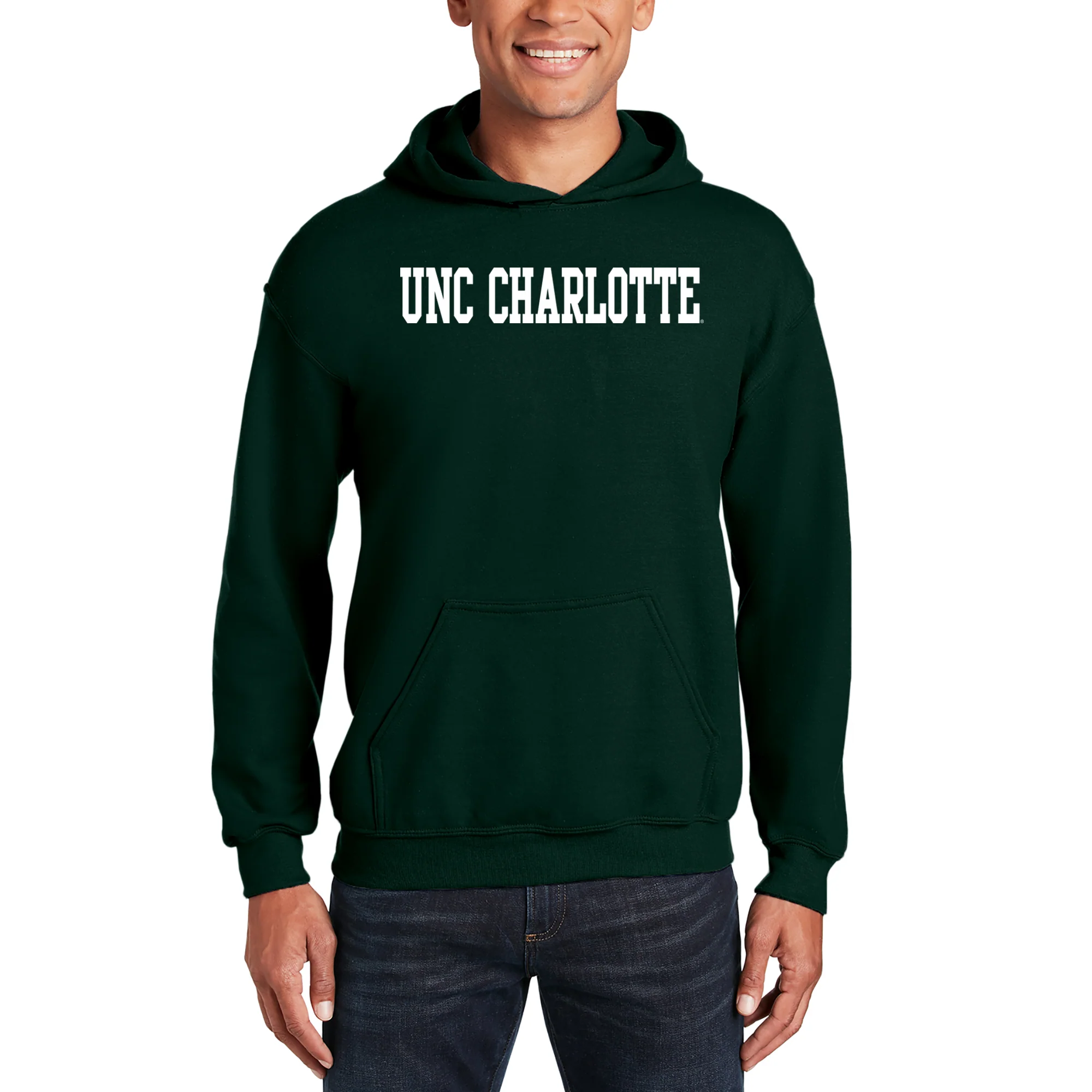 UNC Charlotte Forty-Niners Basic Block Hoodie - Forest - Image 3