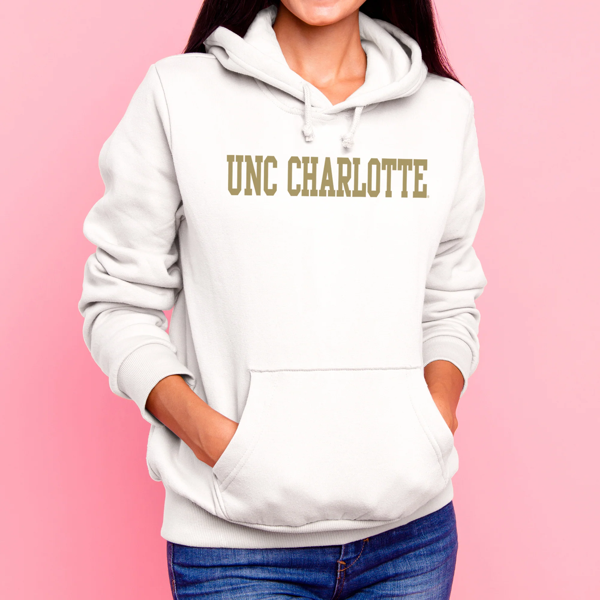 UNC Charlotte Forty-Niners Basic Block Hoodie - White - Image 4