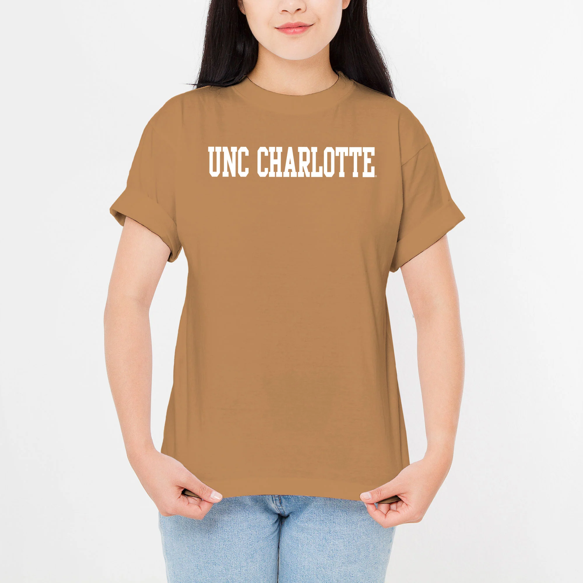 UNC Charlotte Forty-Niners Basic Block Short Sleeve T Shirt - Old Gold - Image 4