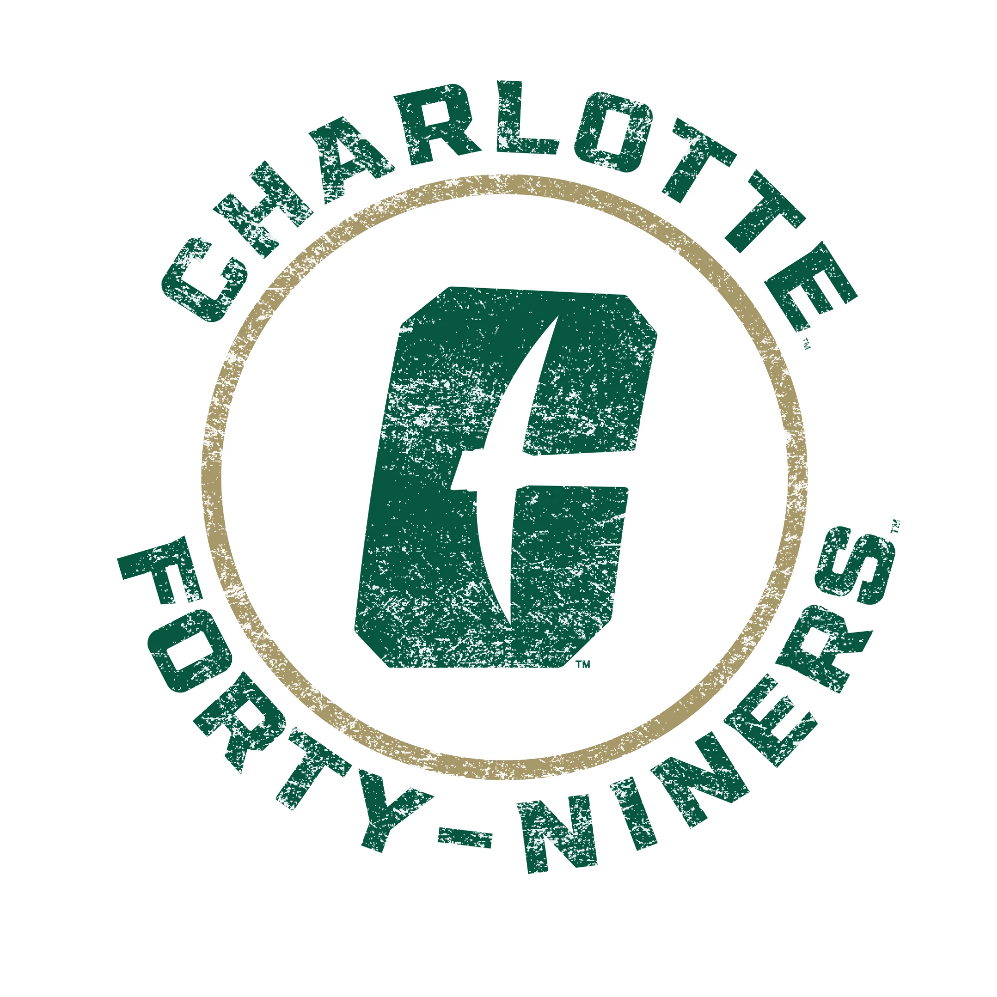 UNC Charlotte Forty-Niners Distressed Circle Logo Women's Short Sleeve T Shirt - White - Image 2