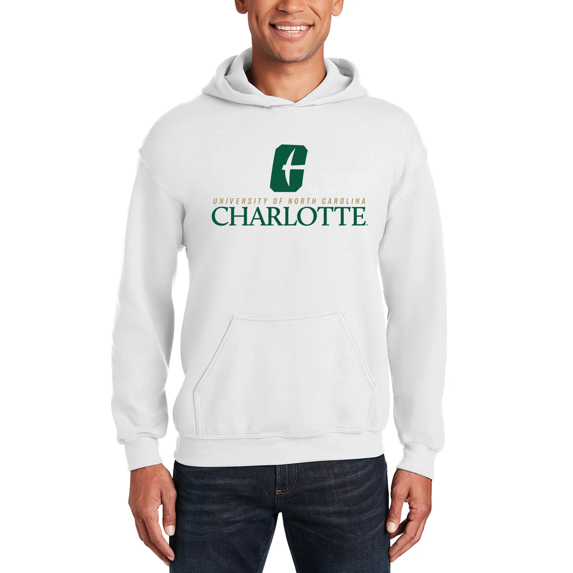 UNC Charlotte Forty-Niners Institutional Logo Hoodie - White - Image 3