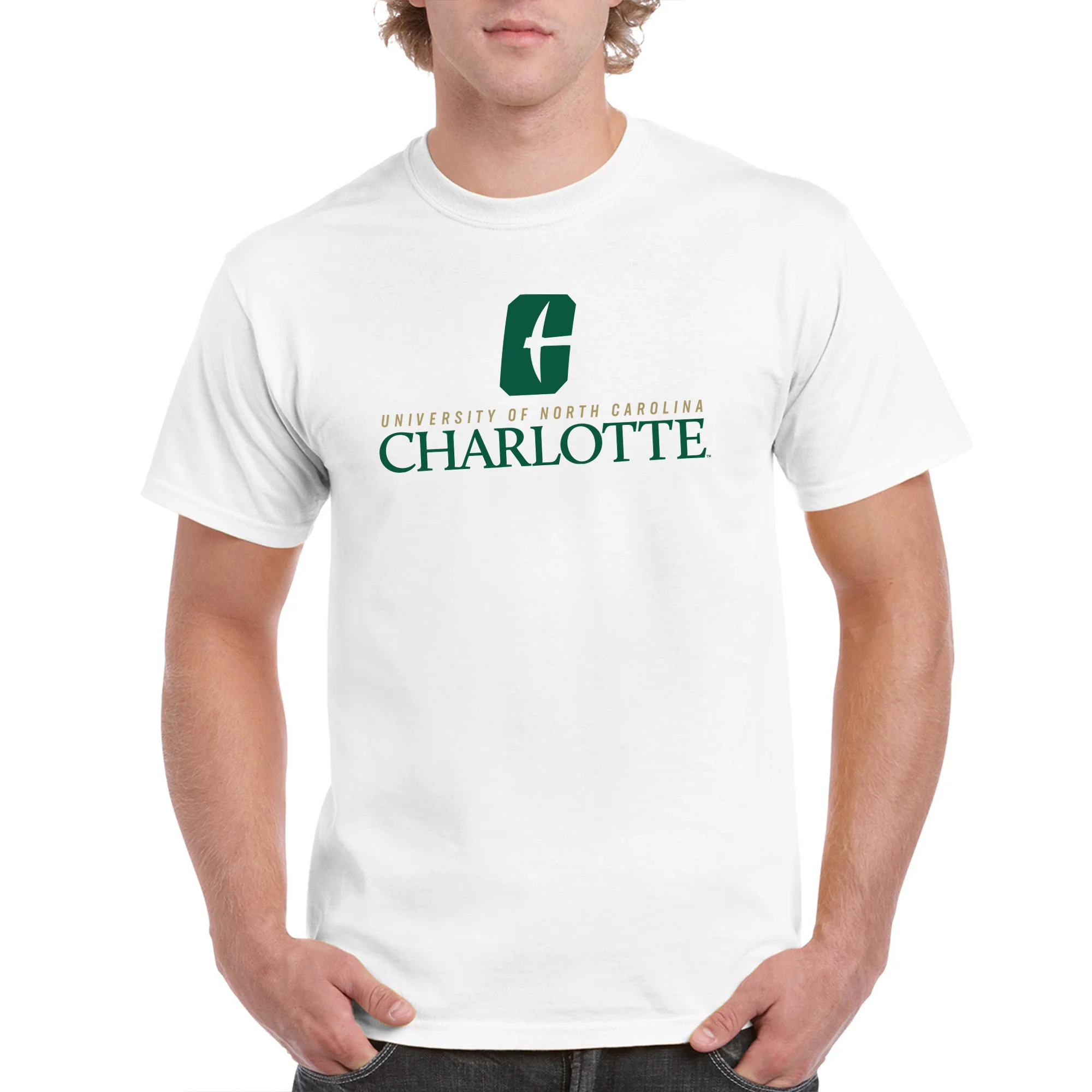 UNC Charlotte Forty-Niners Institutional Logo Short Sleeve T Shirt - White - Image 3