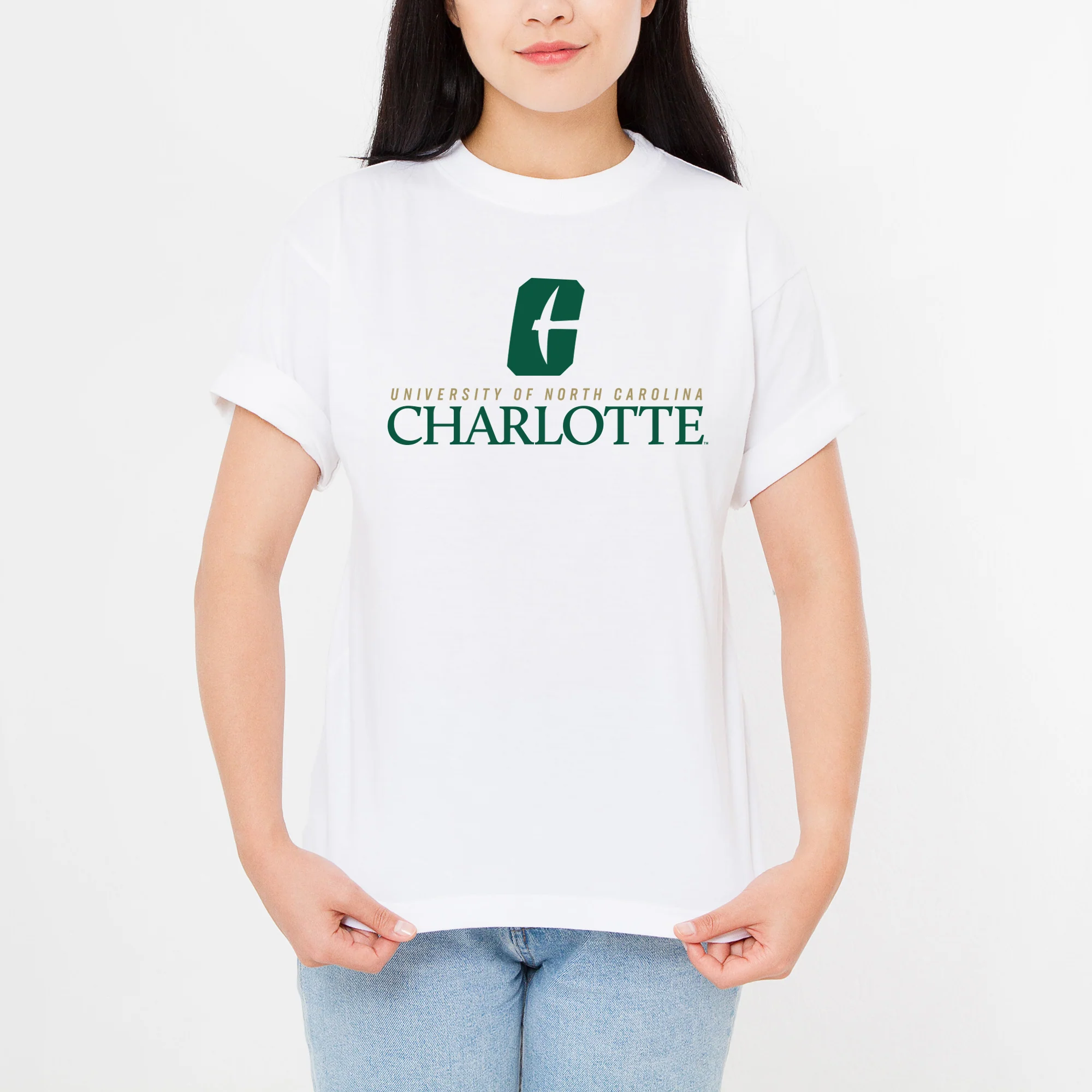 UNC Charlotte Forty-Niners Institutional Logo Short Sleeve T Shirt - White - Image 4