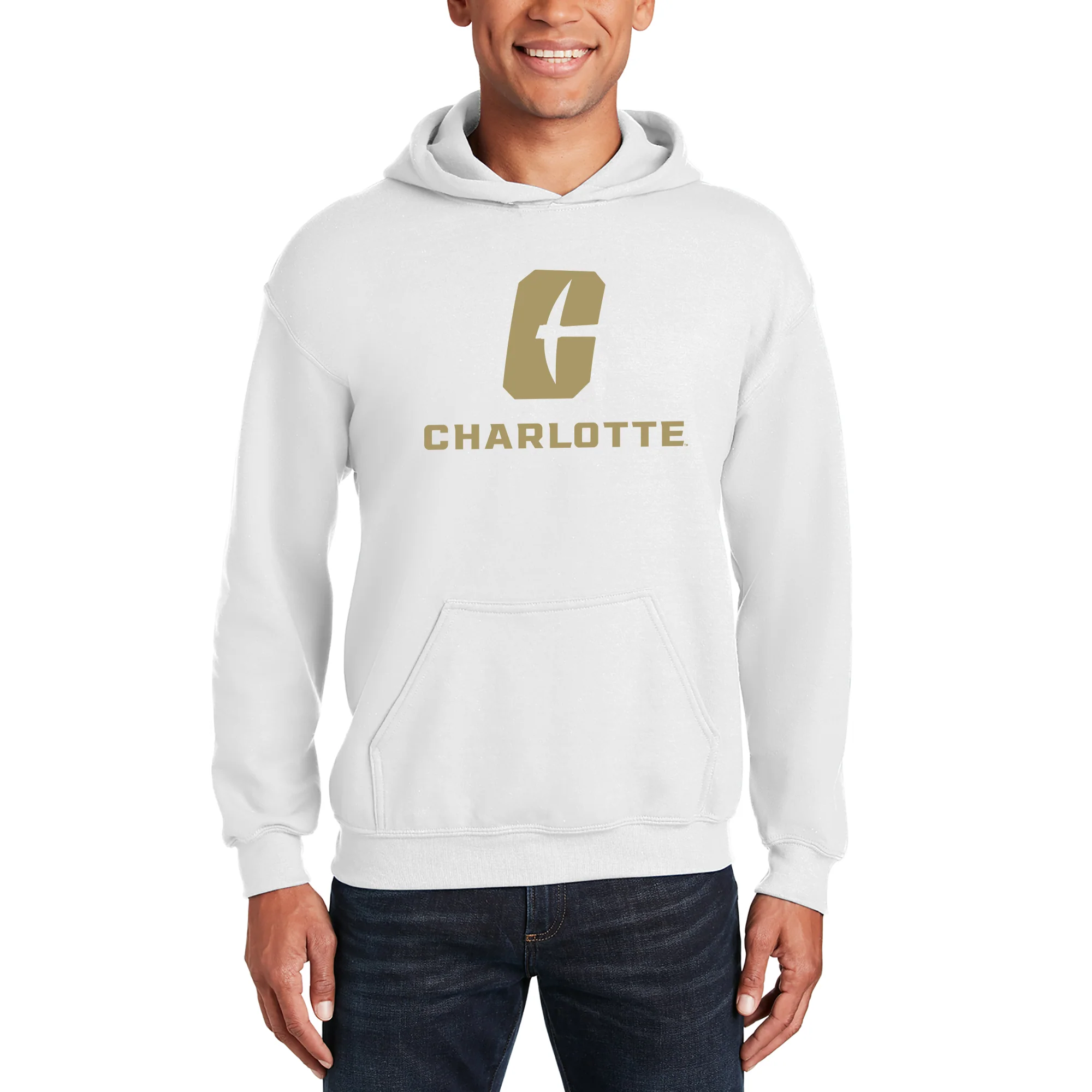 UNC Charlotte Forty-Niners Primary Logo Hoodie - White - Image 3