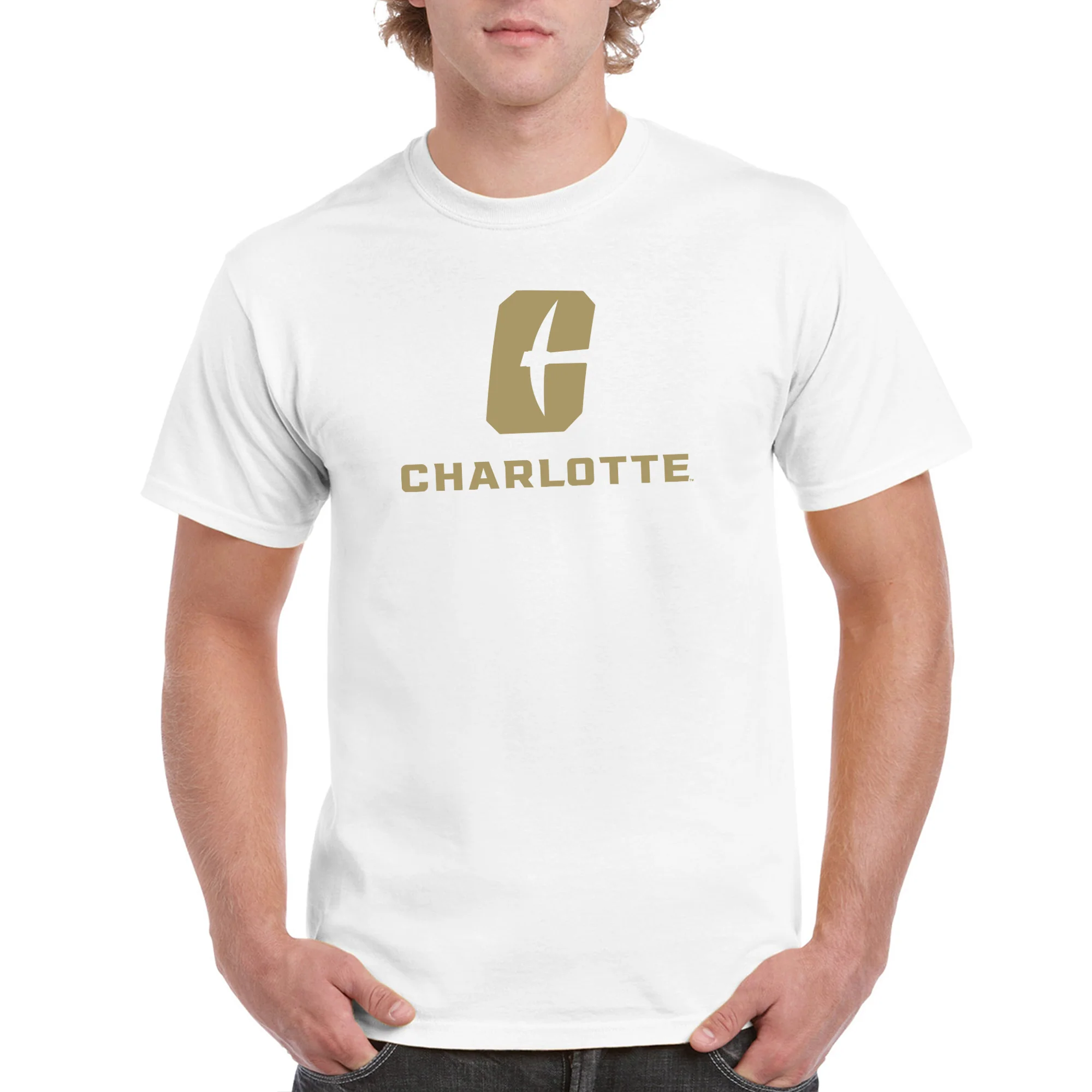 UNC Charlotte Forty-Niners Primary Logo Short Sleeve T Shirt - White - Image 3