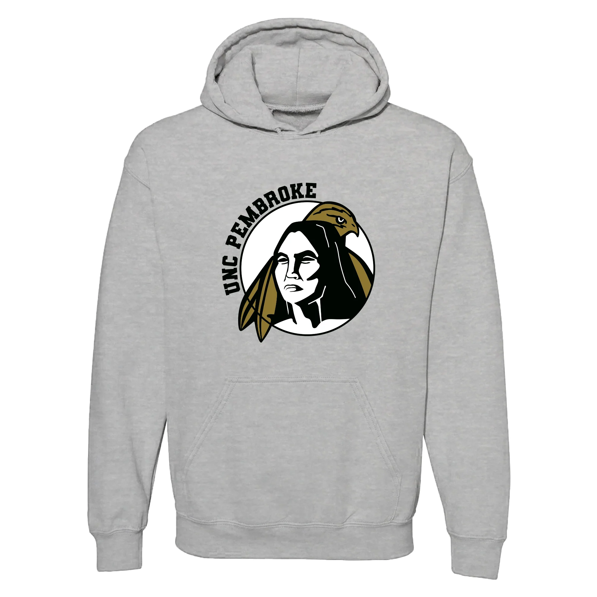 UNC Pembroke Braves Primary Logo Hoodie - Sport Grey