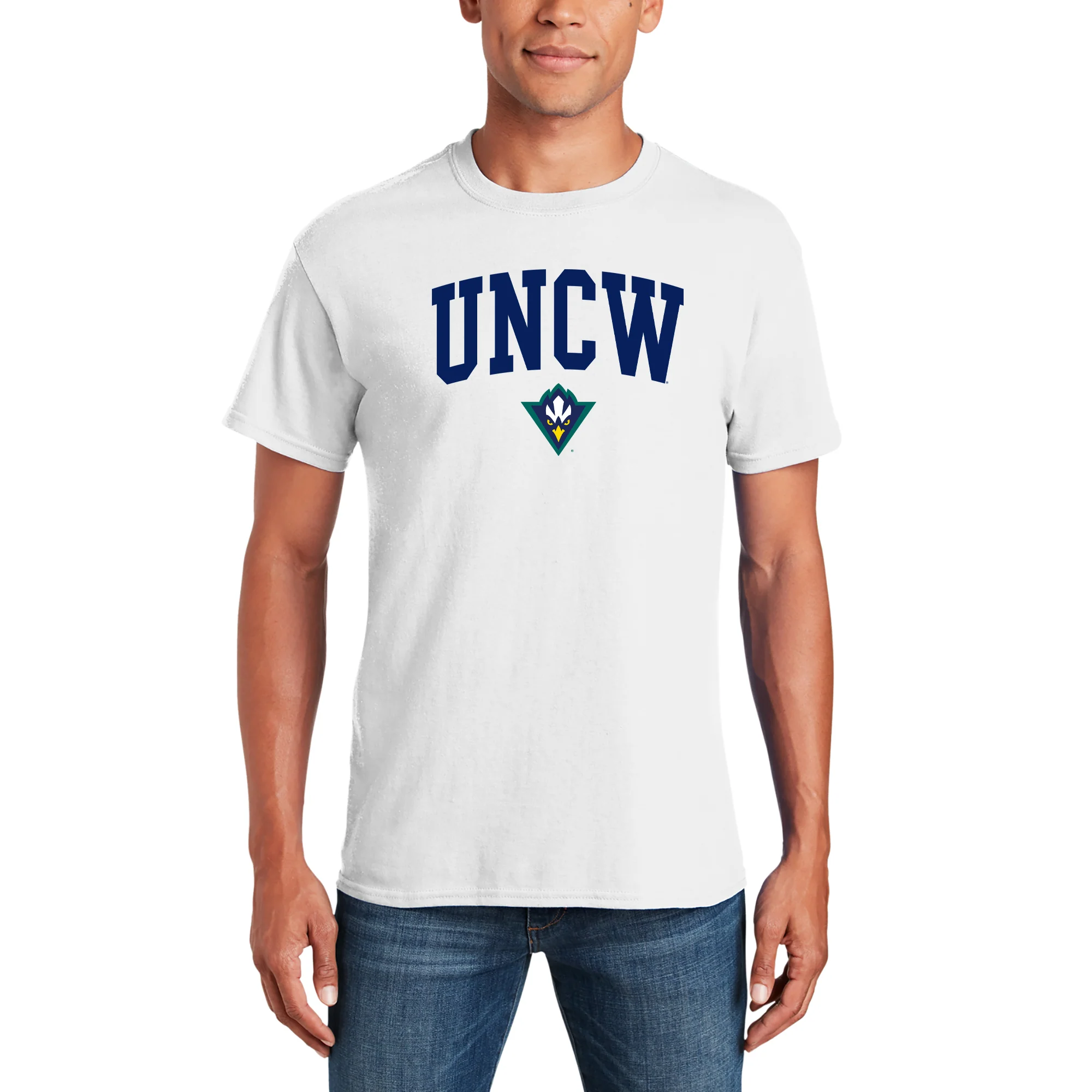UNC Wilmington Seahawks Arch Logo T Shirt - White - Image 3