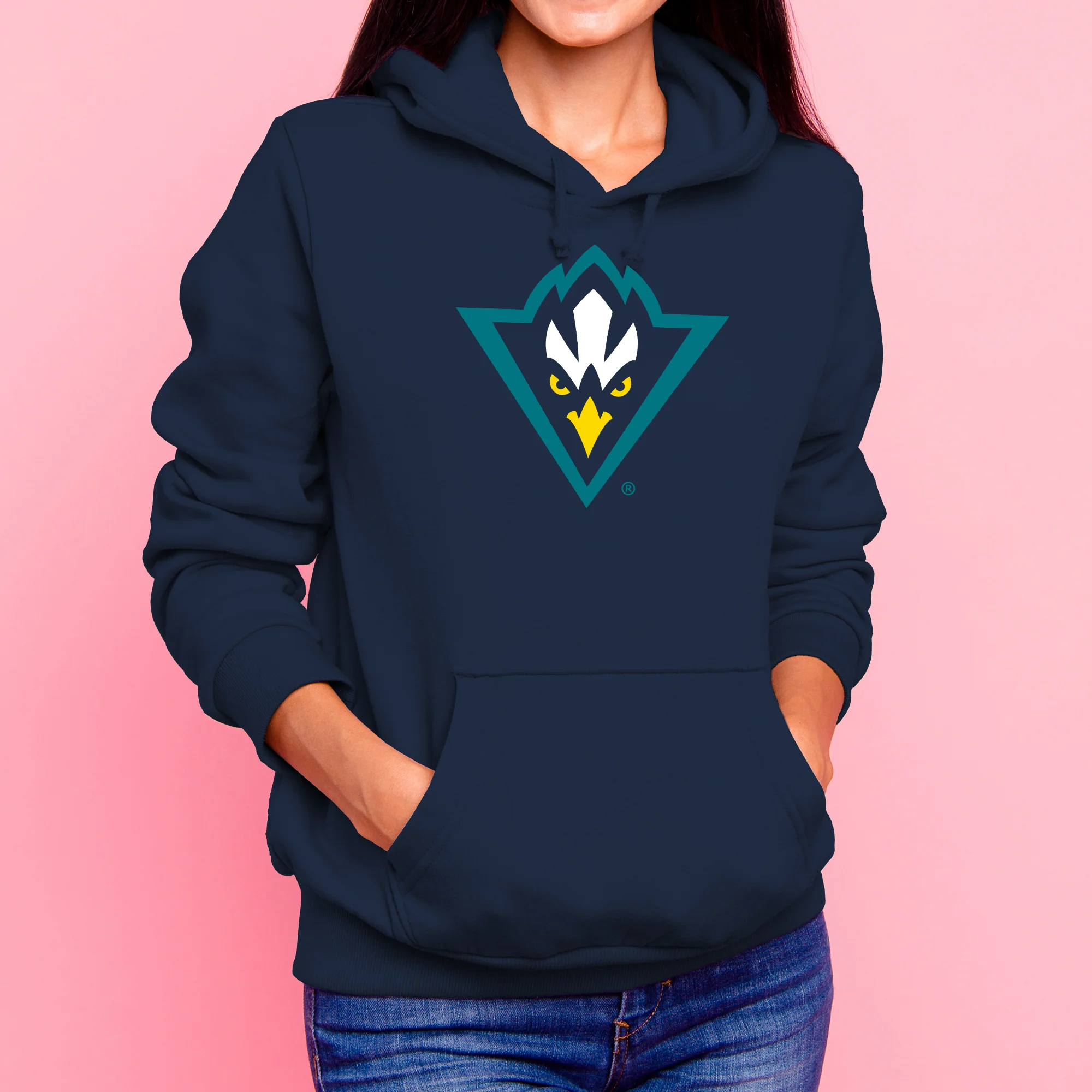 UNC Wilmington Seahawks Primary Logo Hoodie - Navy - Image 4