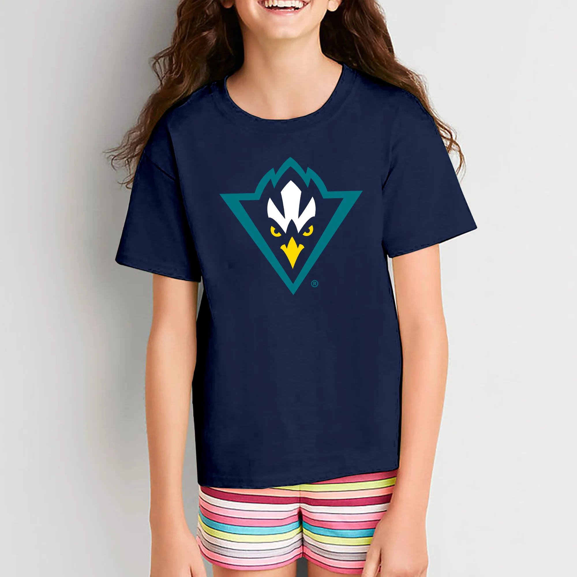 UNC Wilmington Seahawks Primary Logo Youth T Shirt - Navy - Image 4
