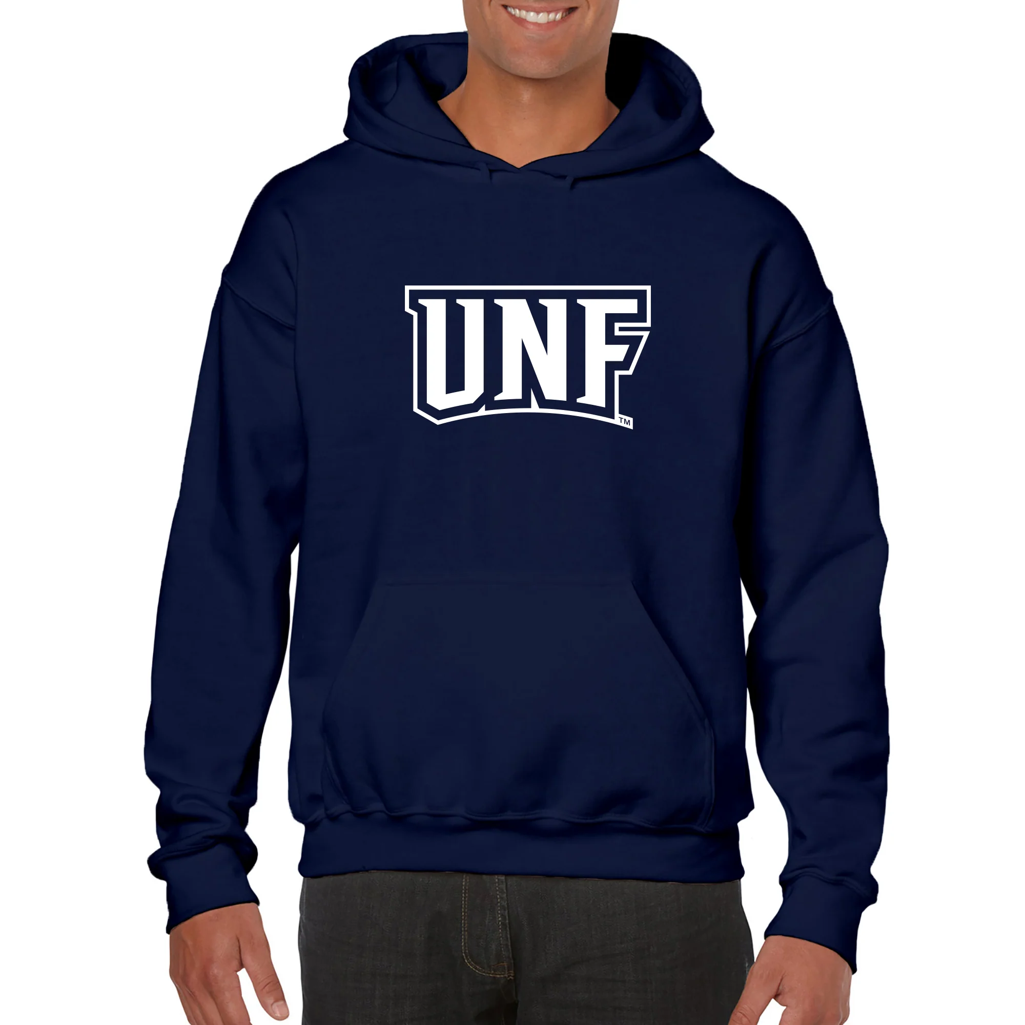 University of North Florida Ospreys Basic Block Heavy Blend Hoodie - Navy - Image 3