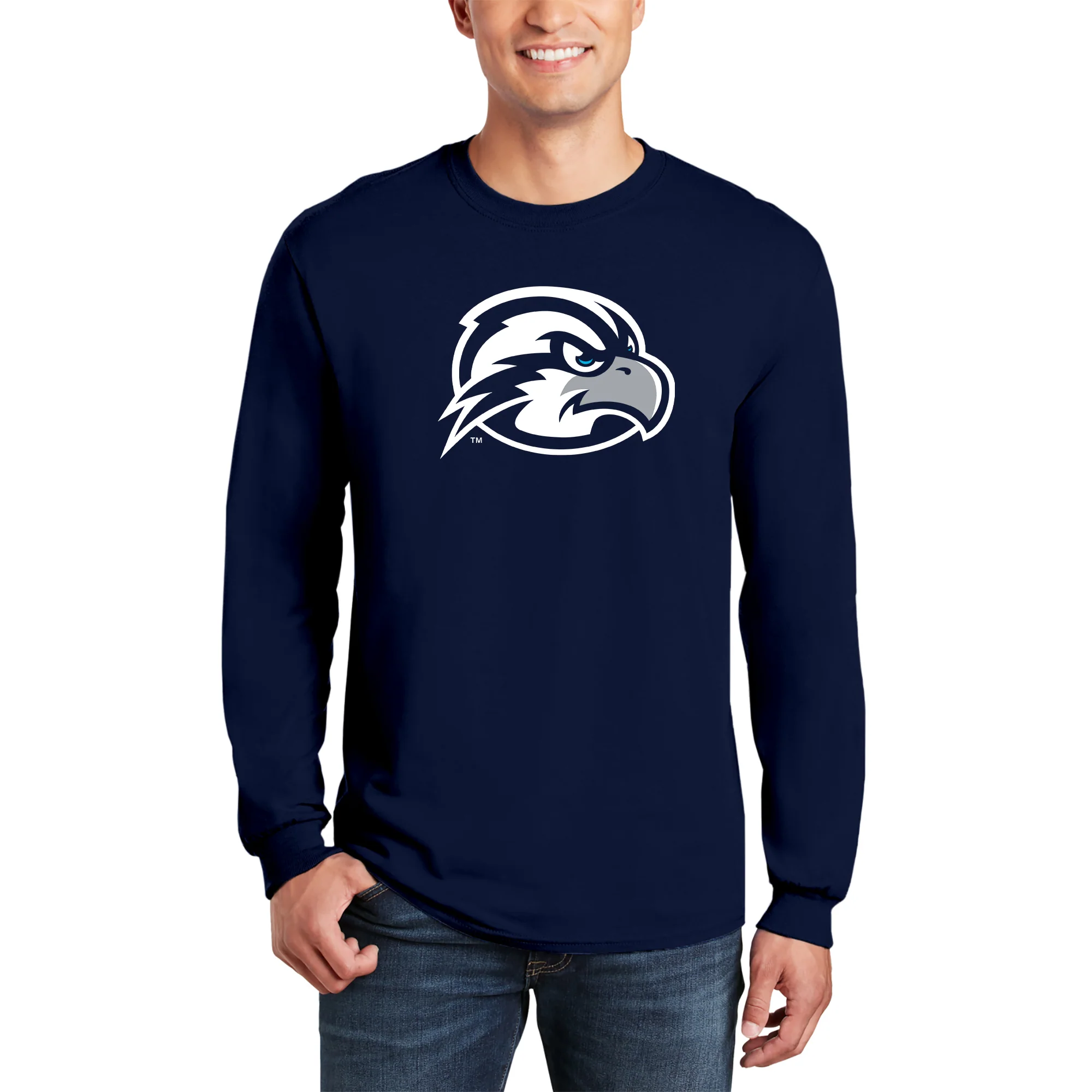 University of North Florida Ospreys Primary Logo Long Sleeve T-Shirt - Navy - Image 3