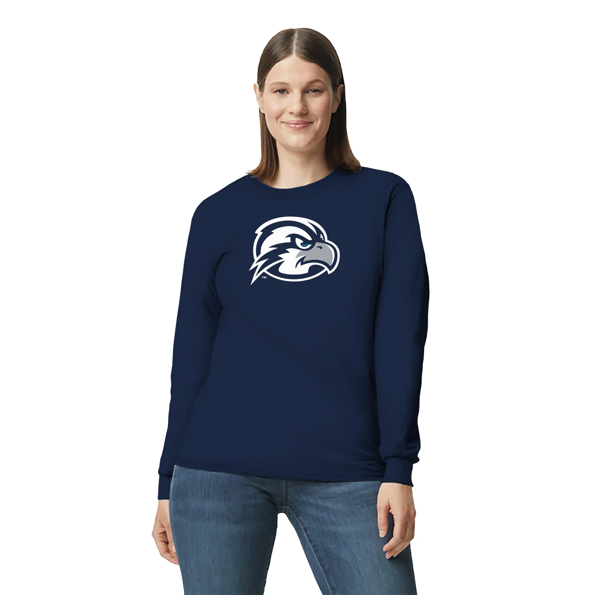 University of North Florida Ospreys Primary Logo Long Sleeve T-Shirt - Navy - Image 4