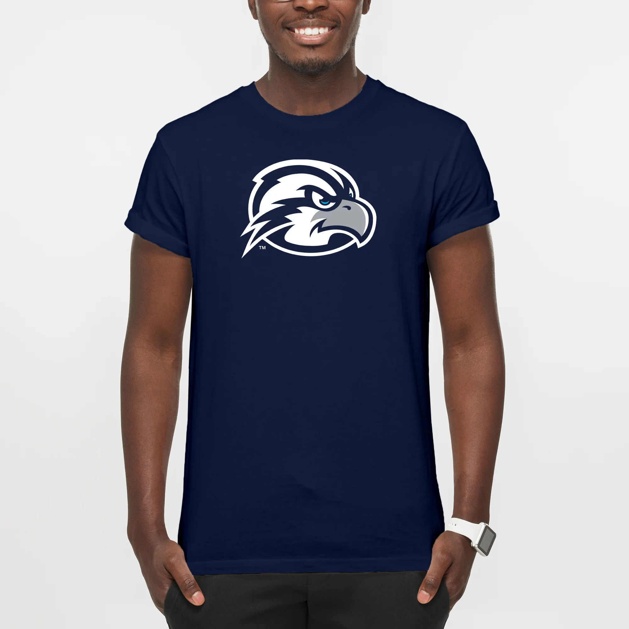 University of North Florida Ospreys Primary Logo Short Sleeve T Shirt - Navy - Image 3