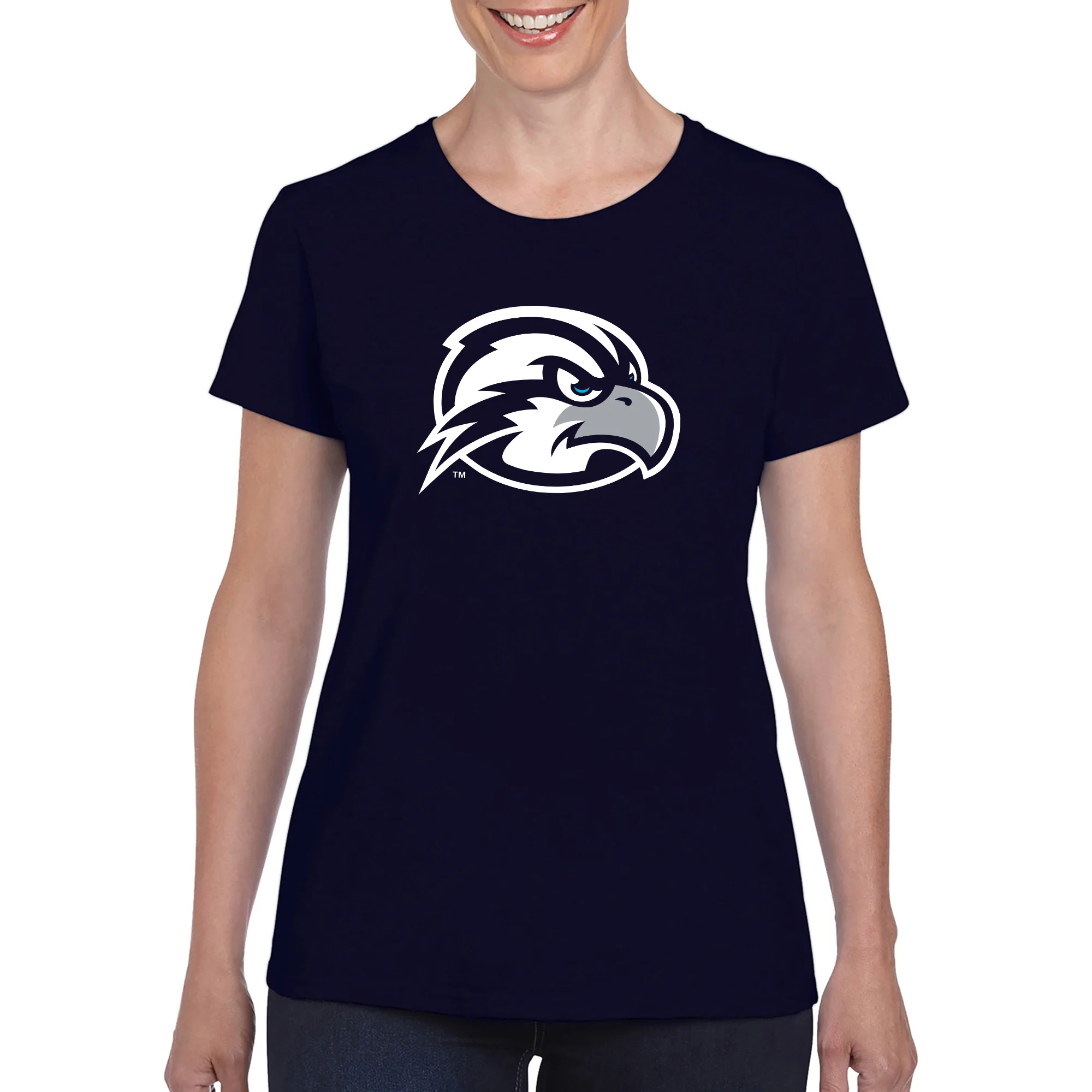 University of North Florida Ospreys Primary Logo Women's Short Sleeve T Shirt - Navy - Image 3