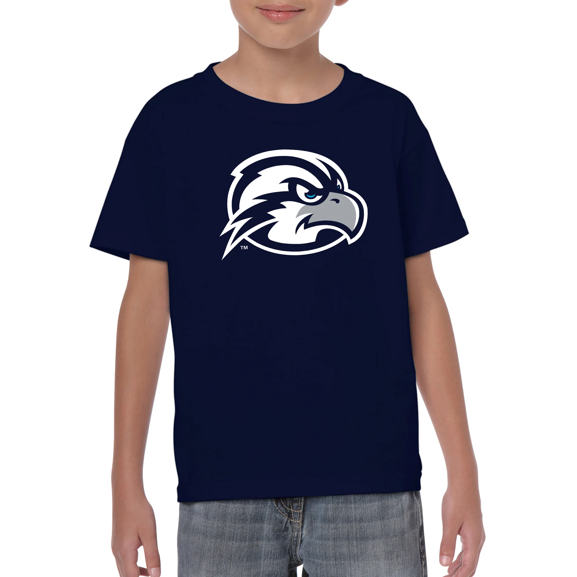 University of North Florida Ospreys Primary Logo Youth Short Sleeve T Shirt - Navy - Image 3
