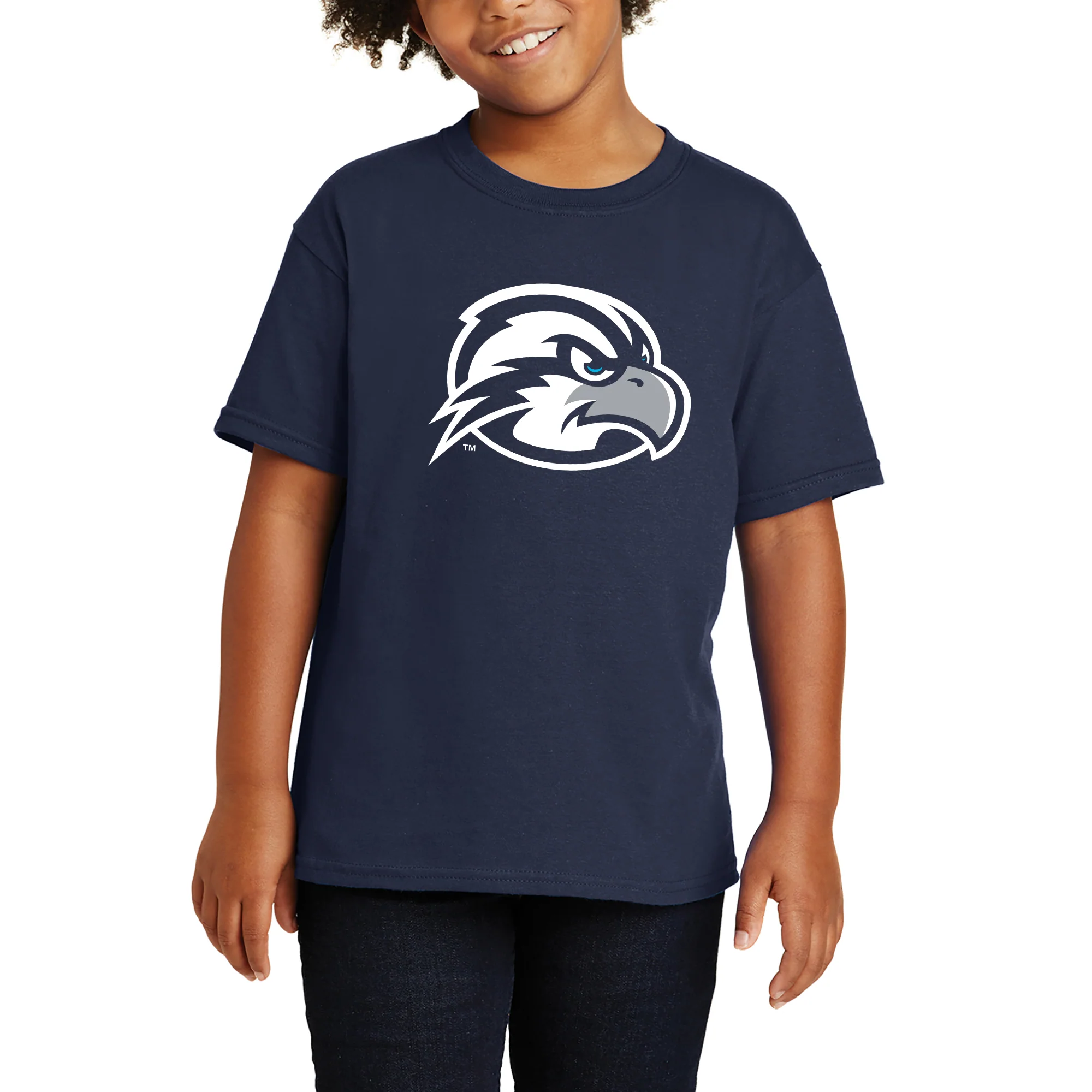 University of North Florida Ospreys Primary Logo Youth Short Sleeve T Shirt - Navy - Image 4