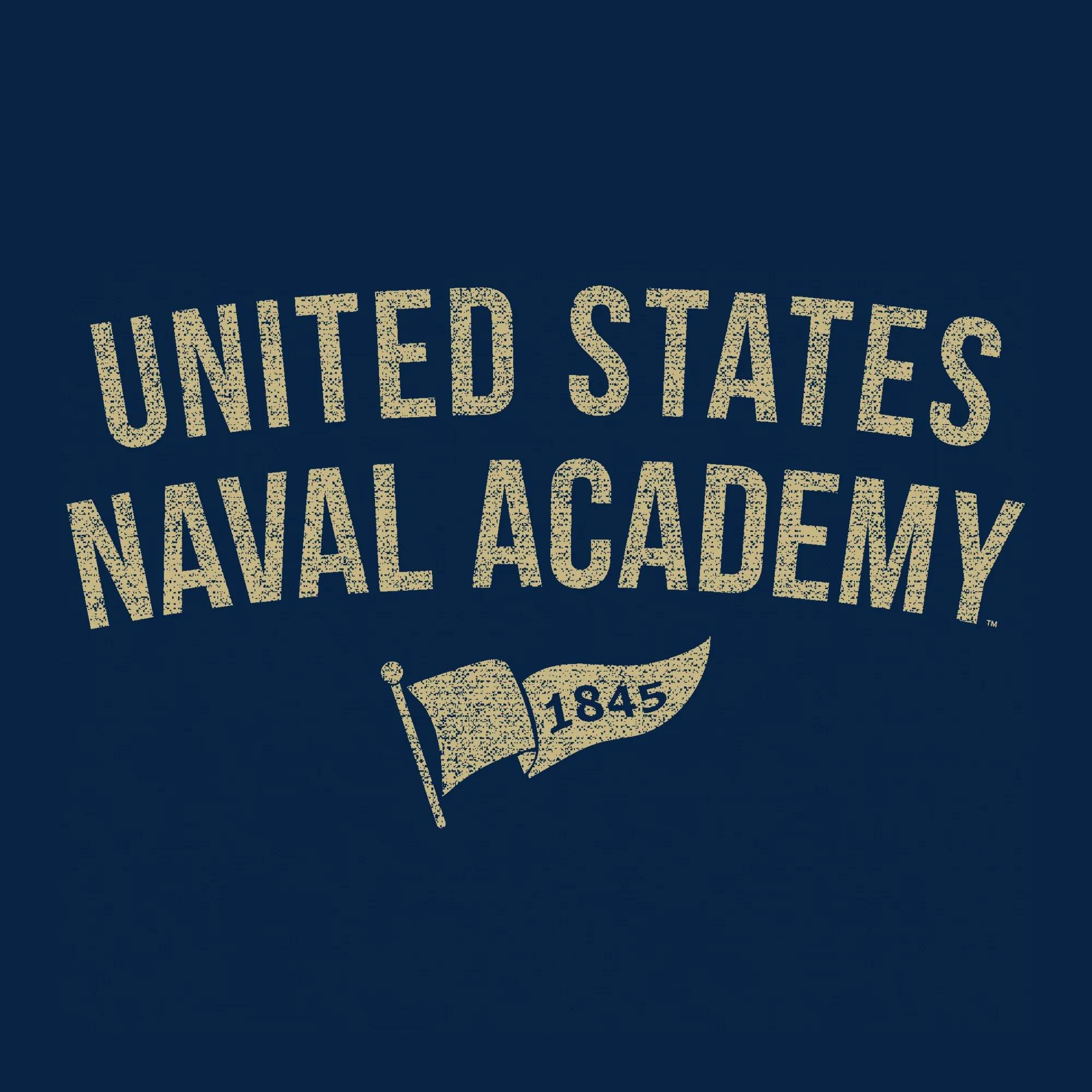 United States Naval Academy Midshipmen 1845 Banner Canvas Short Sleeve Triblend T-Shirt - Solid Navy - Image 2