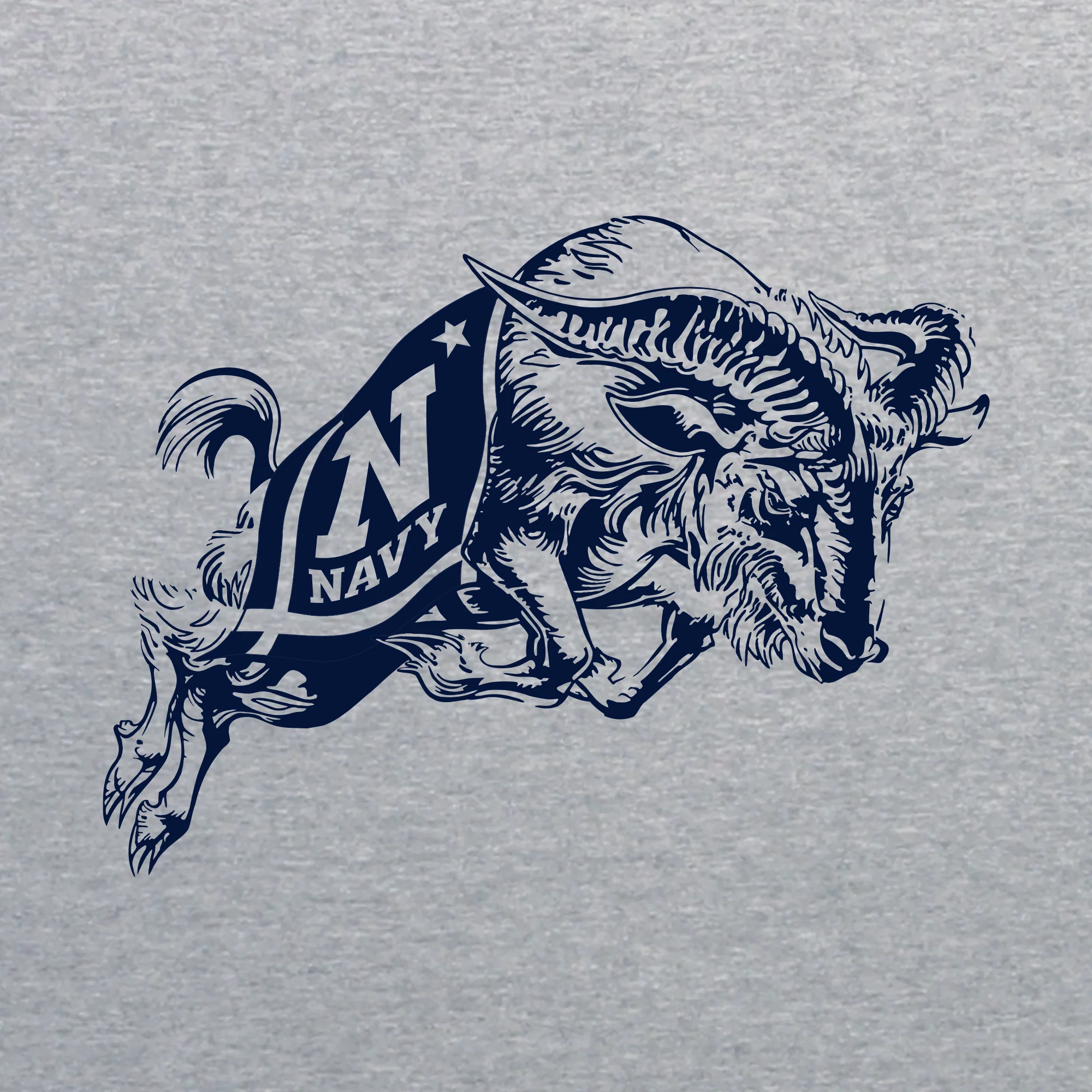 United States Naval Academy Midshipmen Primary Logo Youth Long Sleeve T Shirt - Sport Grey - Image 2