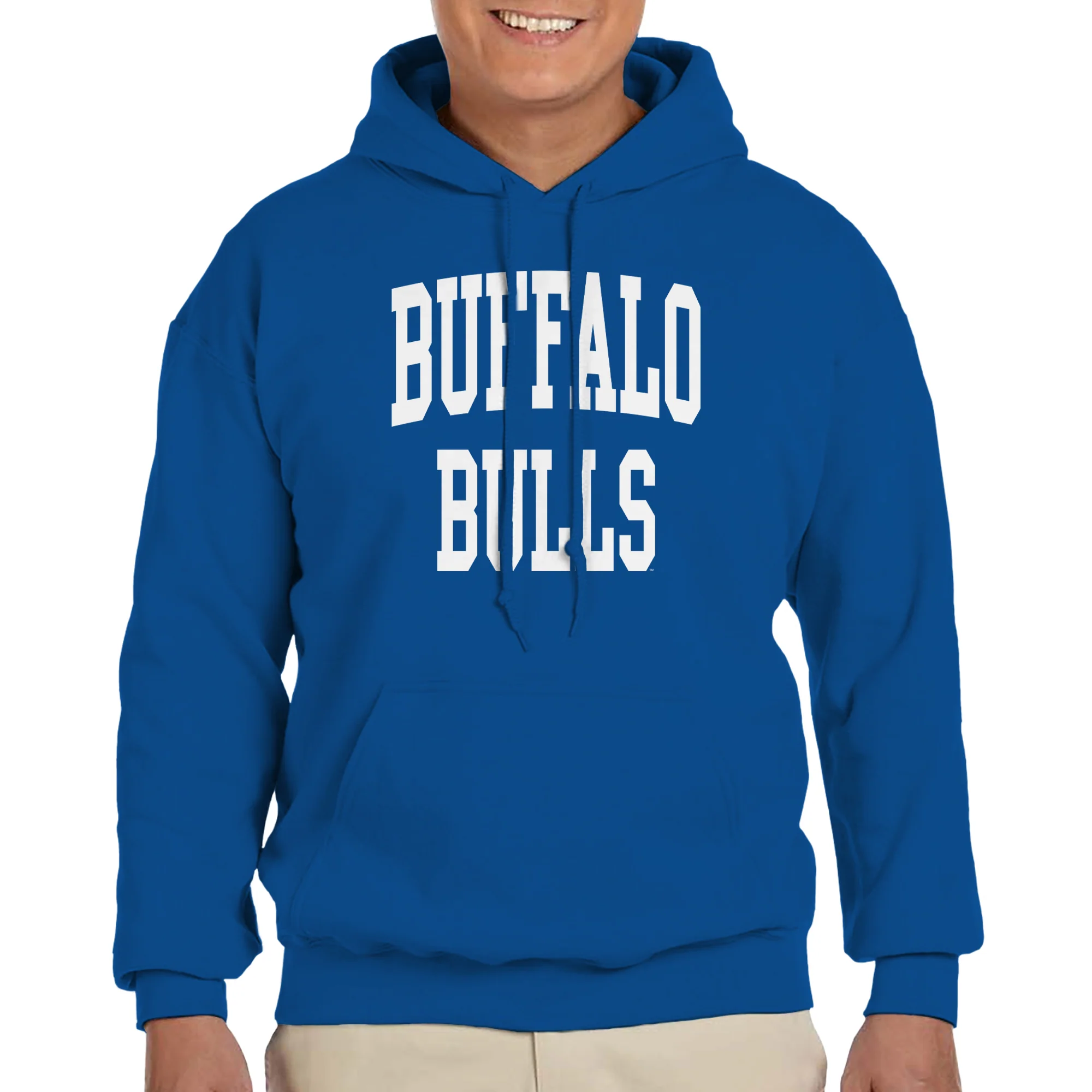 University at Buffalo Bulls Front Back Print Heavy Blend Hoodie - Royal - Image 3
