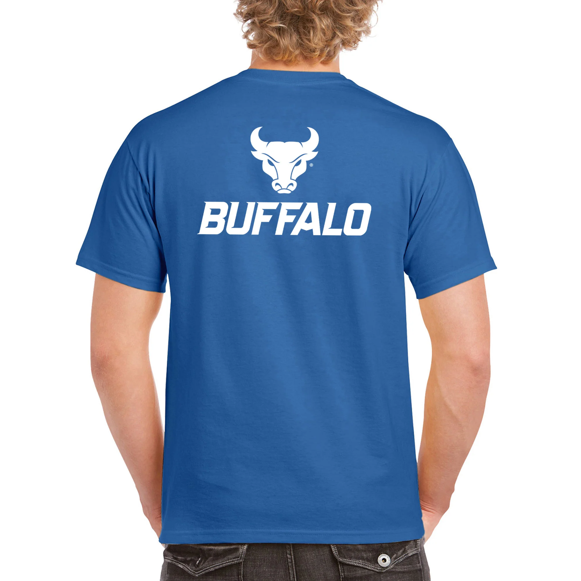 University at Buffalo Bulls Front Back Print Short Sleeve T Shirt - Royal - Image 5